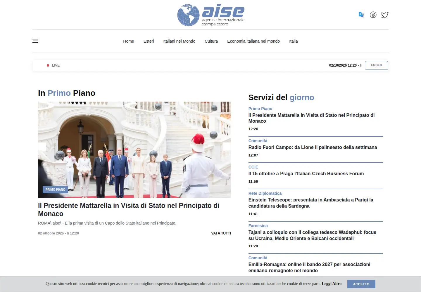 Screenshot of aise.it