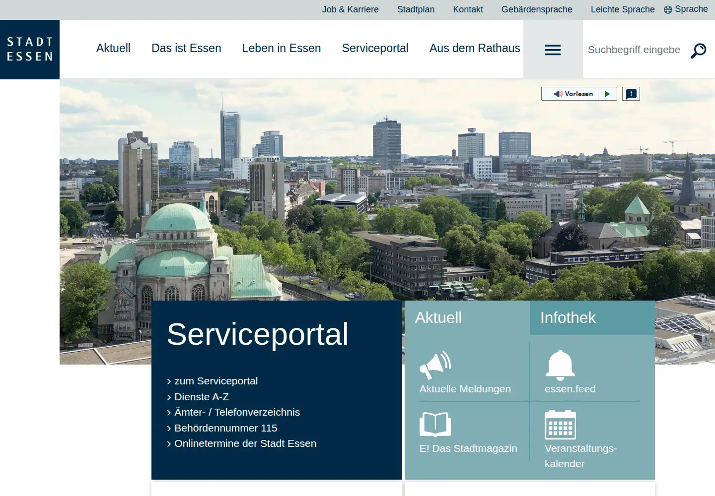 Screenshot of essen.de