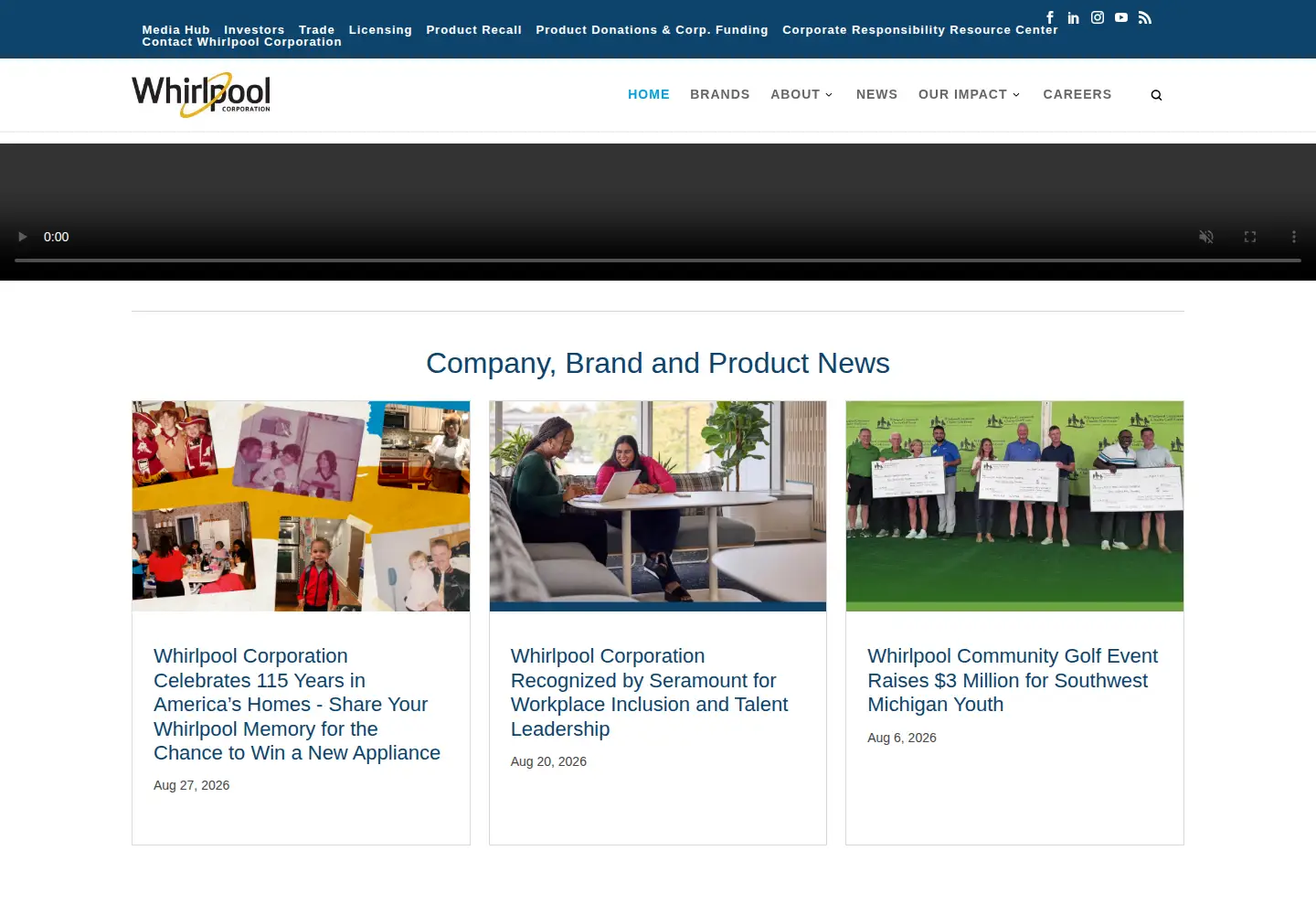 Screenshot of whirlpoolcorp.com