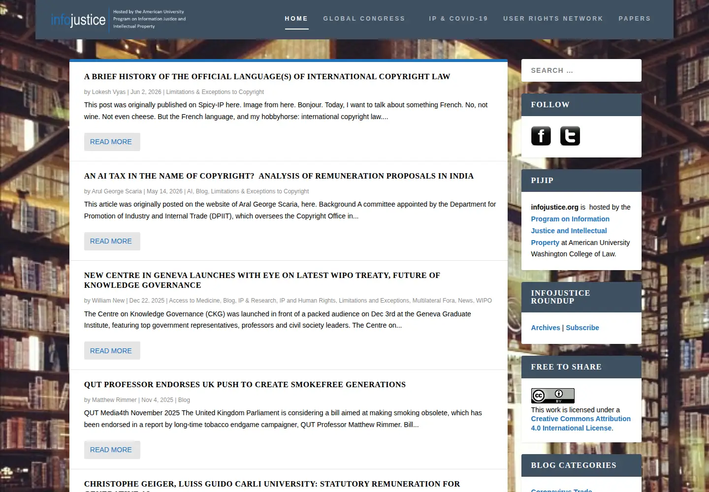 Screenshot of infojustice.org