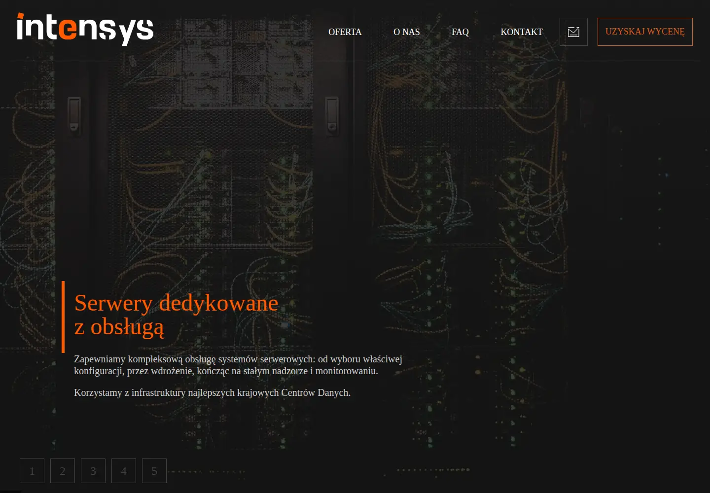 Captured homepage of intensys.pl in the current scan