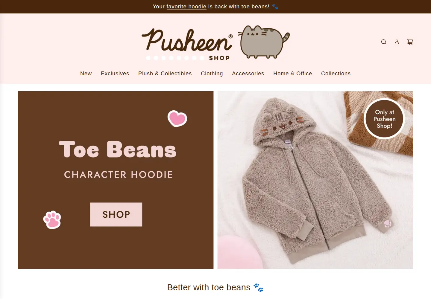 Screenshot of pusheen.com