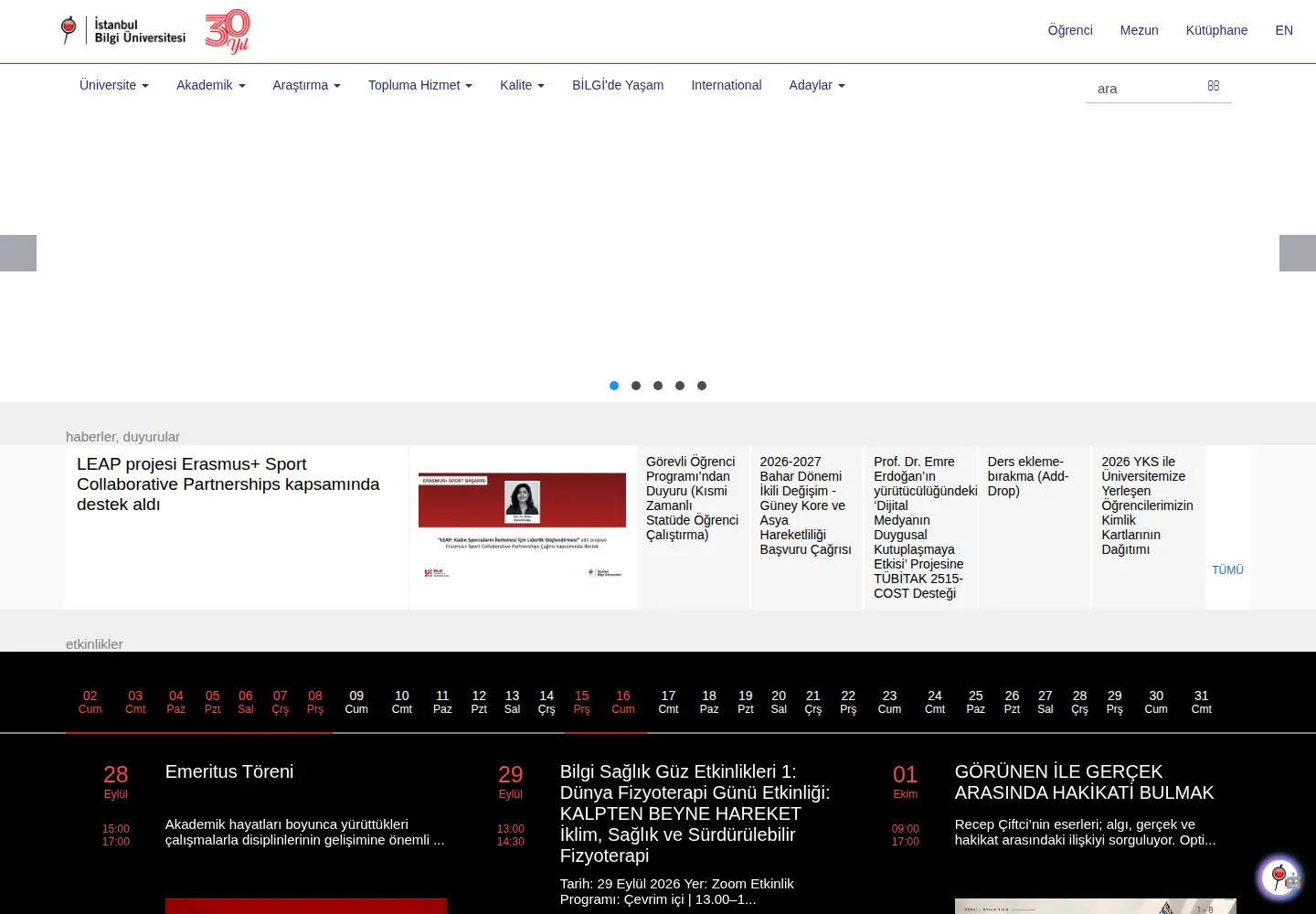Screenshot of bilgi.edu.tr