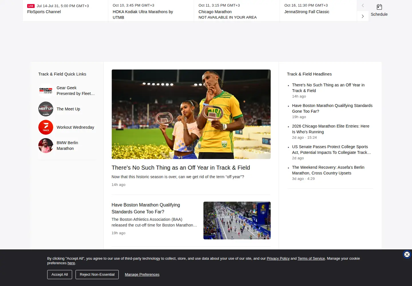 Screenshot of flotrack.org