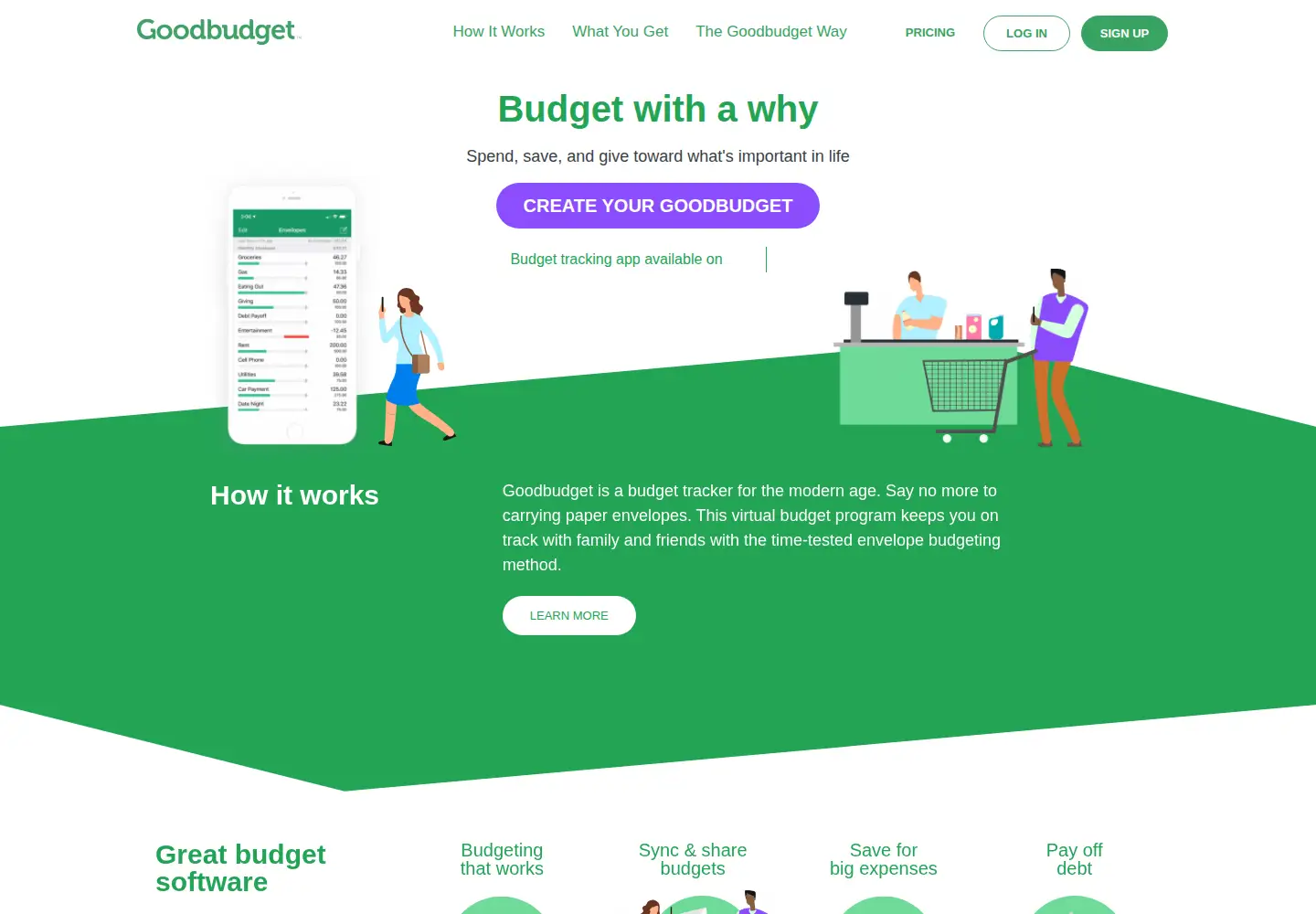 Screenshot of goodbudget.com