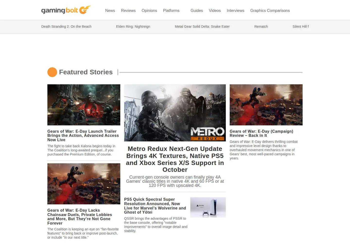 Screenshot of gamingbolt.com