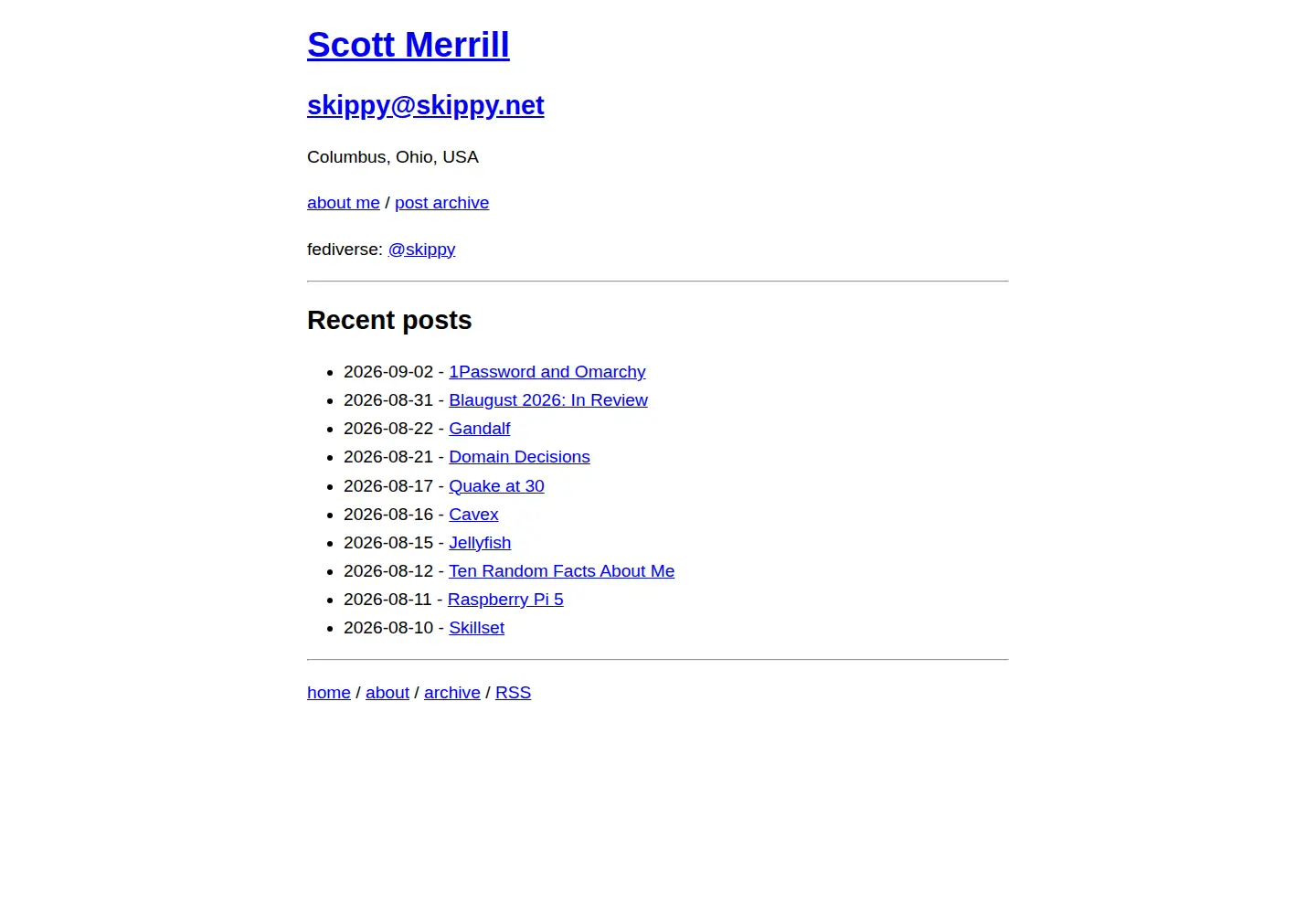 Screenshot of skippy.net