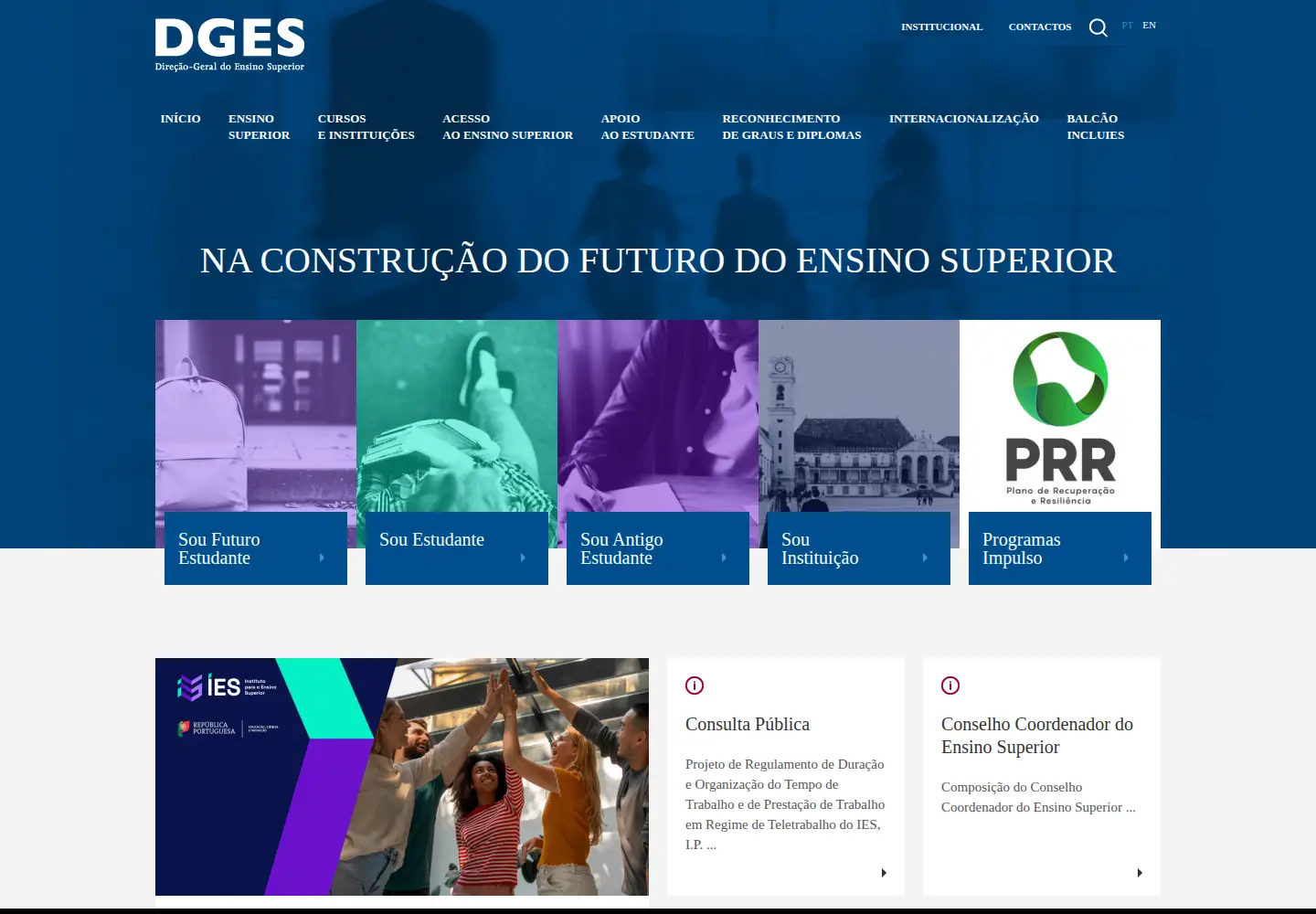 Screenshot of dges.gov.pt