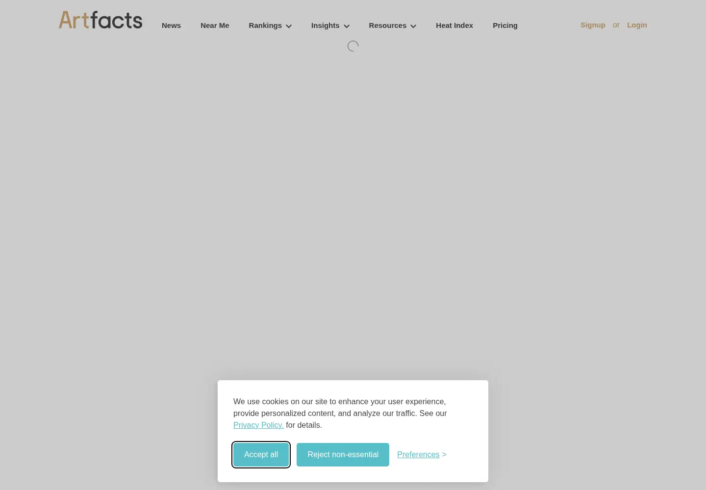 Screenshot of artfacts.net