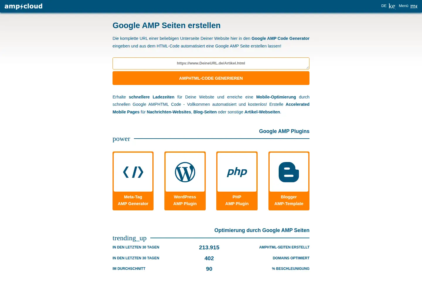 Screenshot of amp-cloud.de