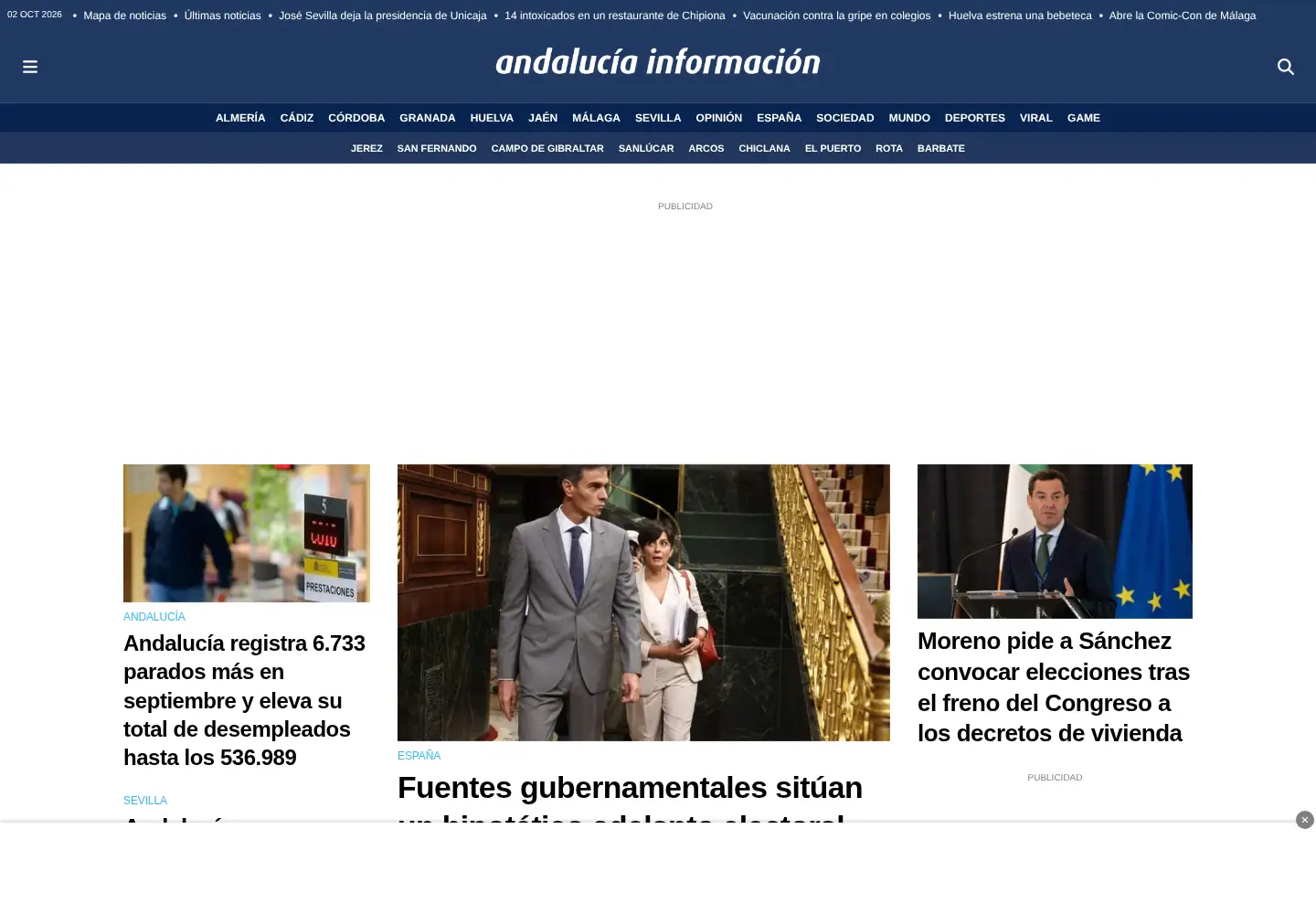 Screenshot of andaluciainformacion.es