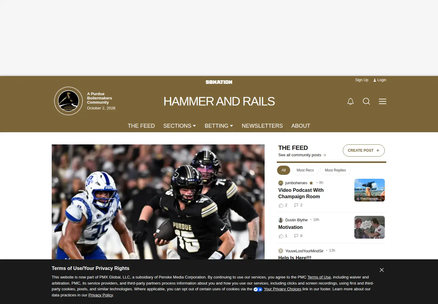 Screenshot of hammerandrails.com