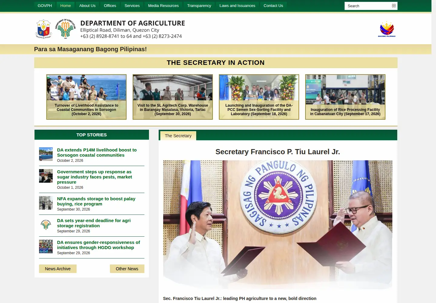 Screenshot of da.gov.ph