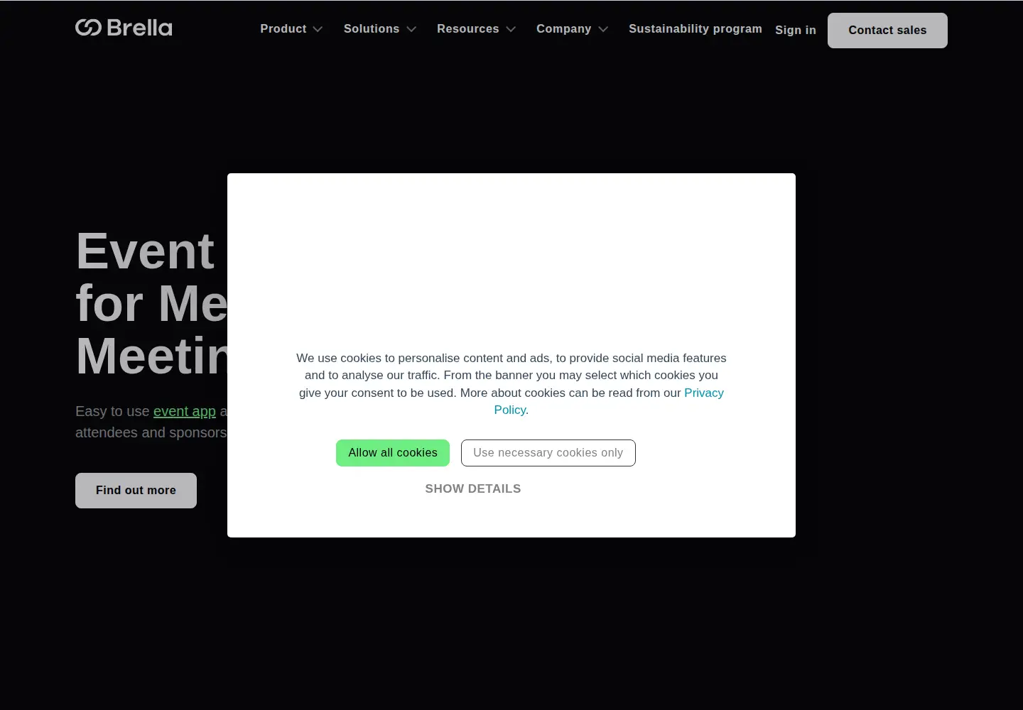 Screenshot of brella.io