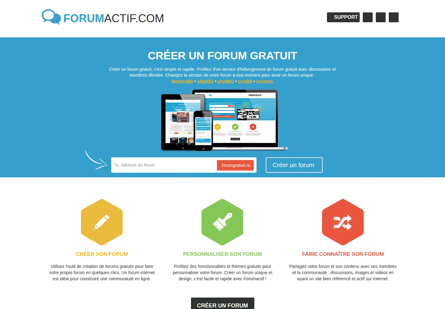 Screenshot of forumactif.com