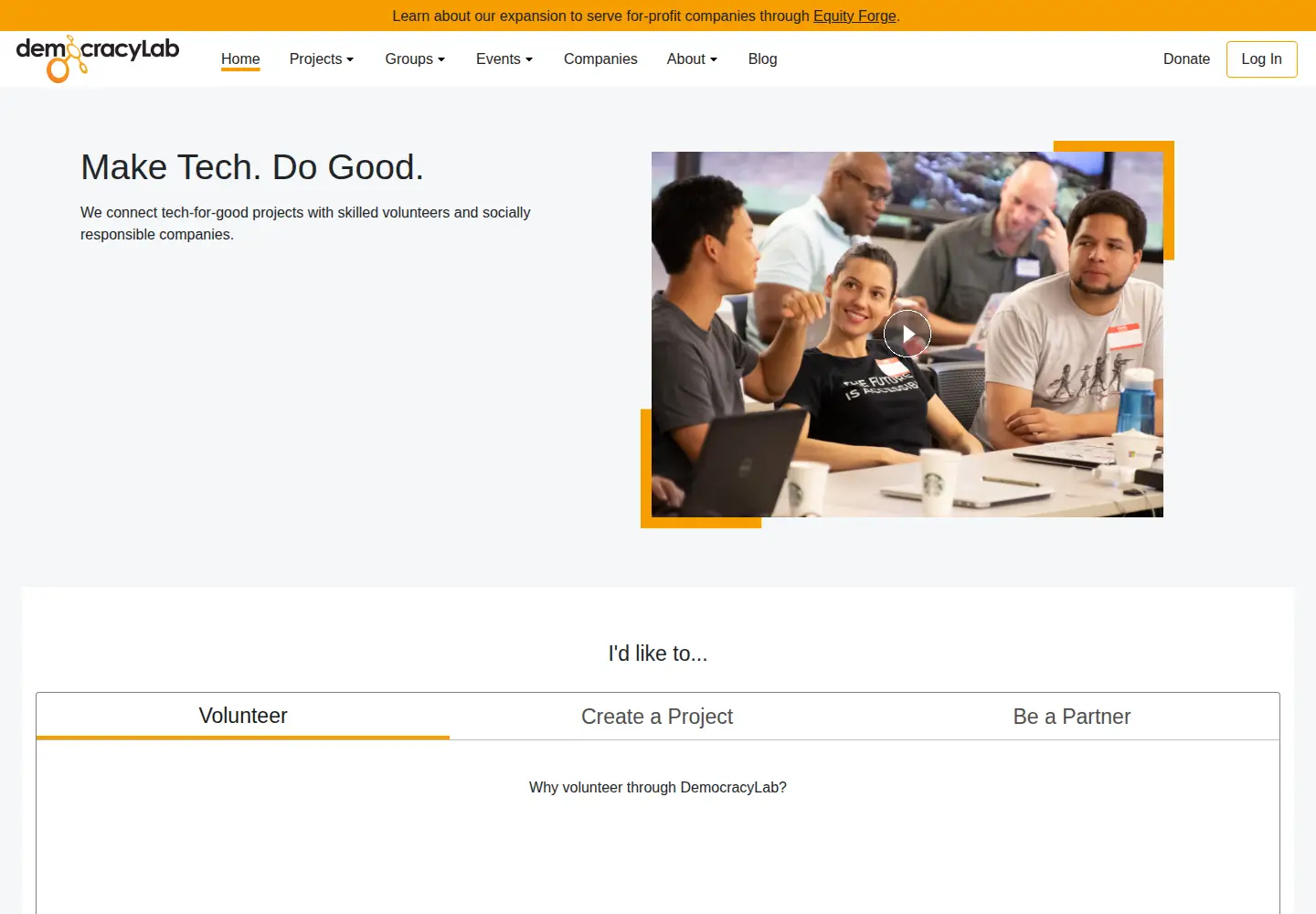 Screenshot of democracylab.org