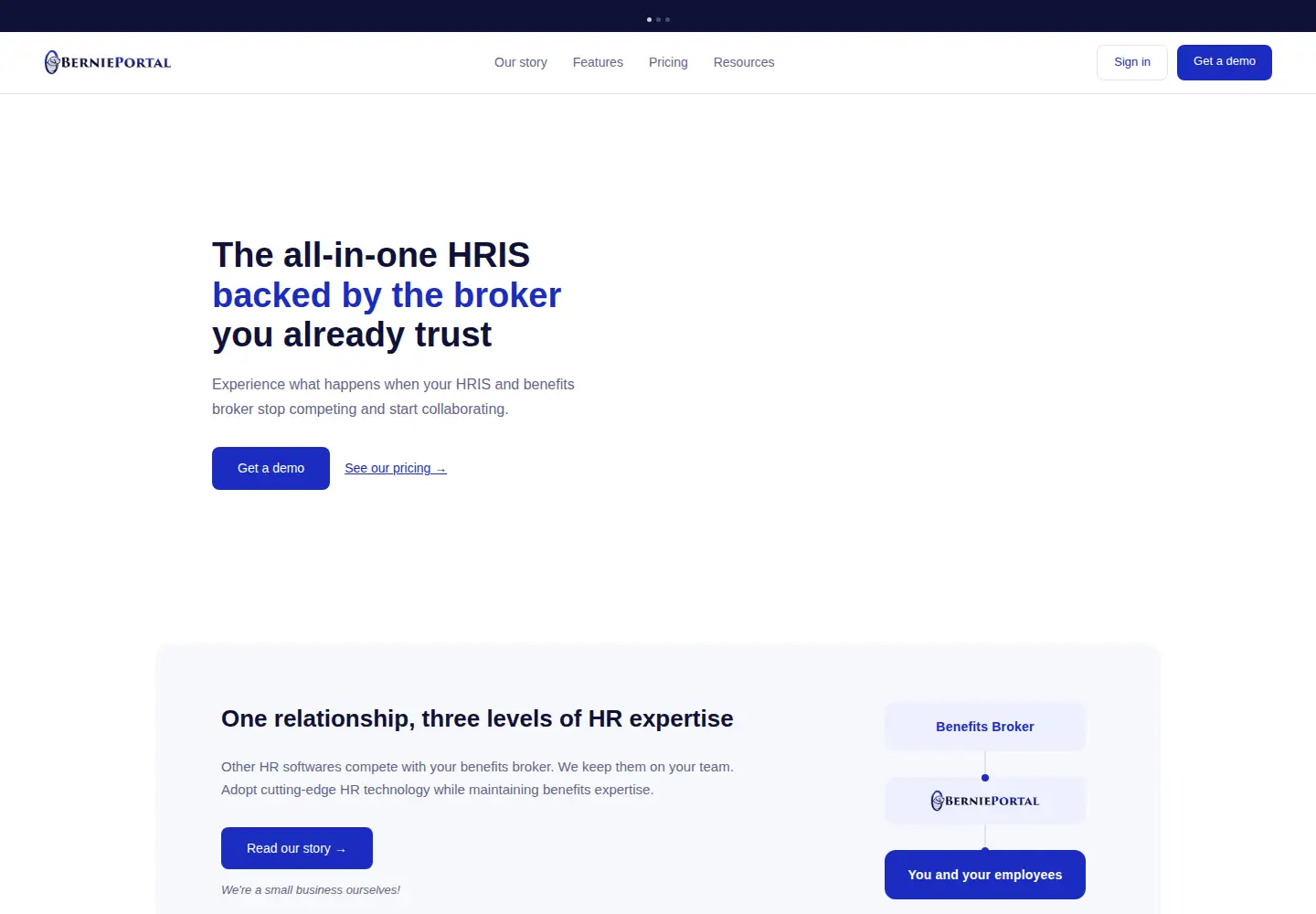 Screenshot of bernieportal.com