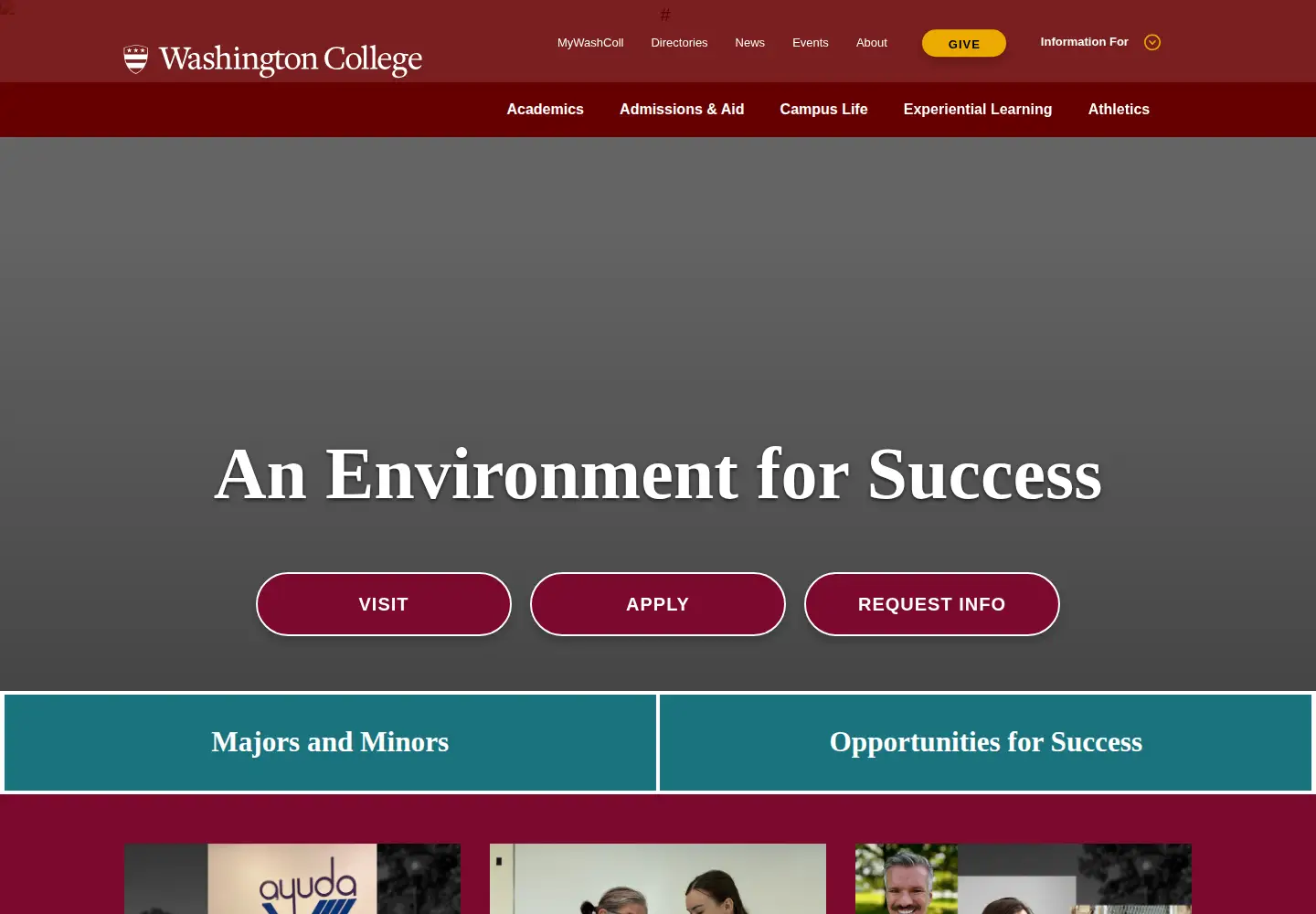 Screenshot of washcoll.edu