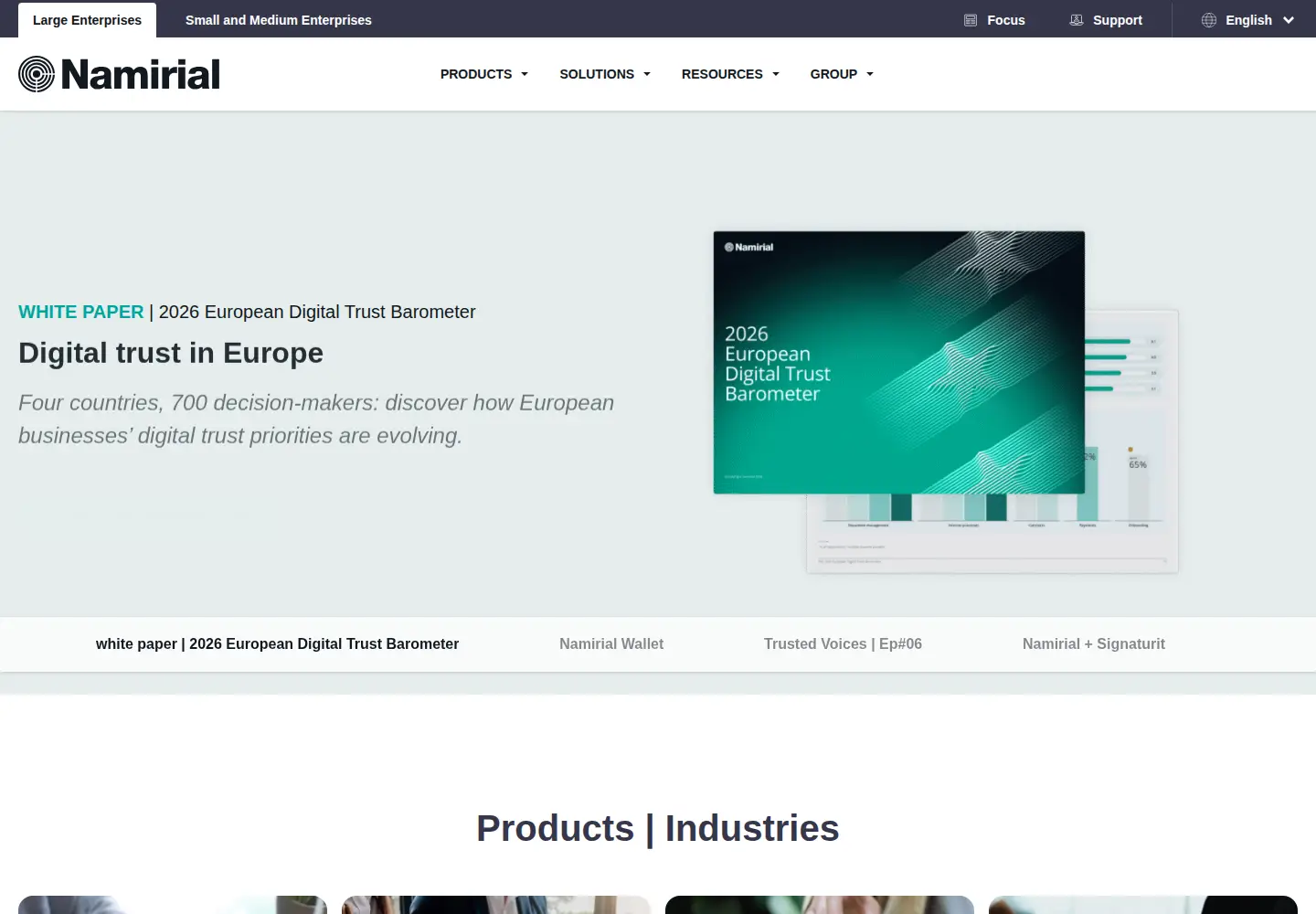 Screenshot of namirial.com