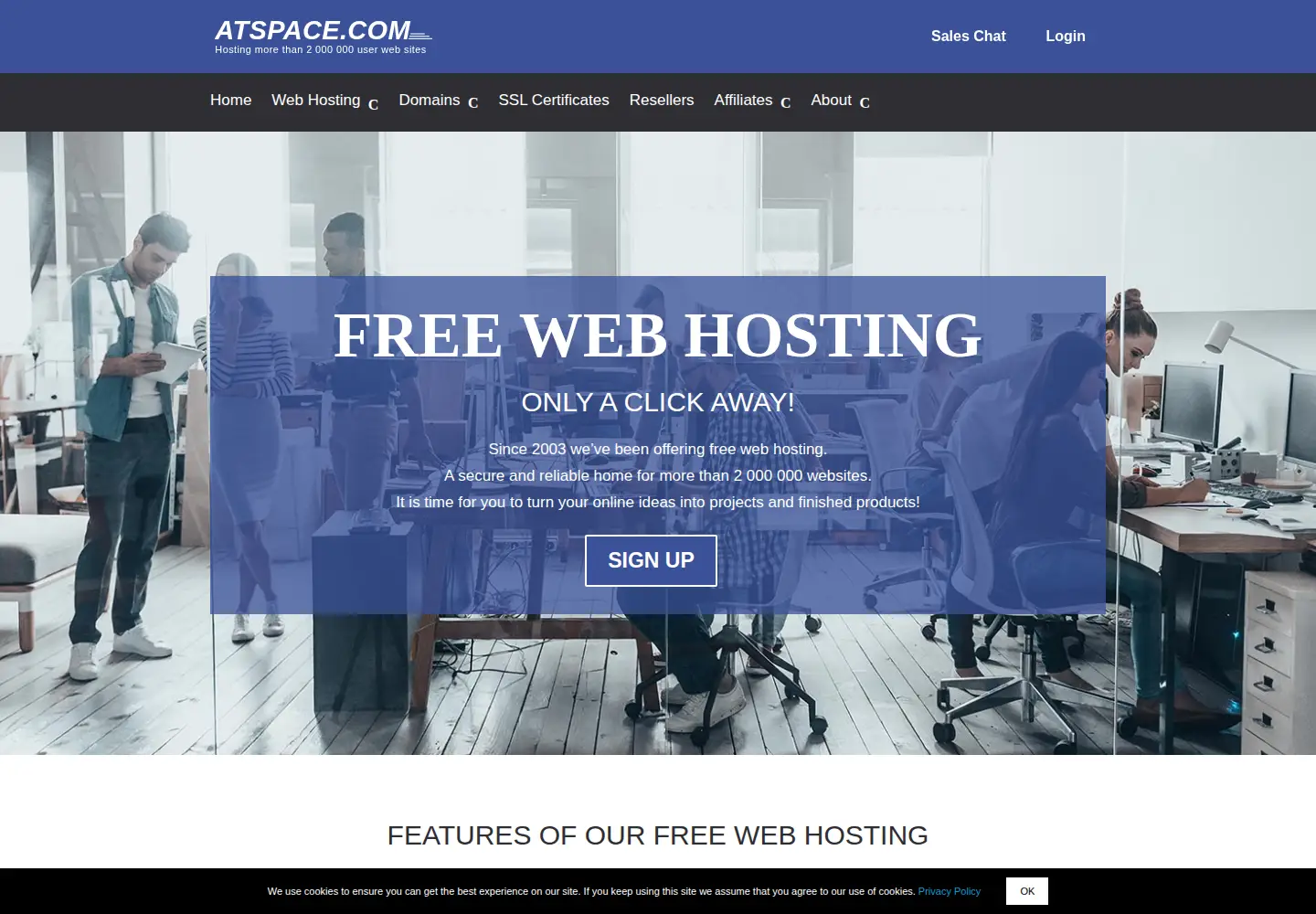 Screenshot of atspace.co.uk