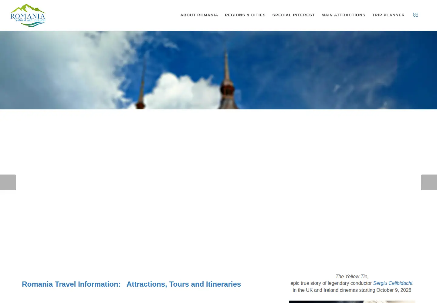 Screenshot of romaniatourism.com
