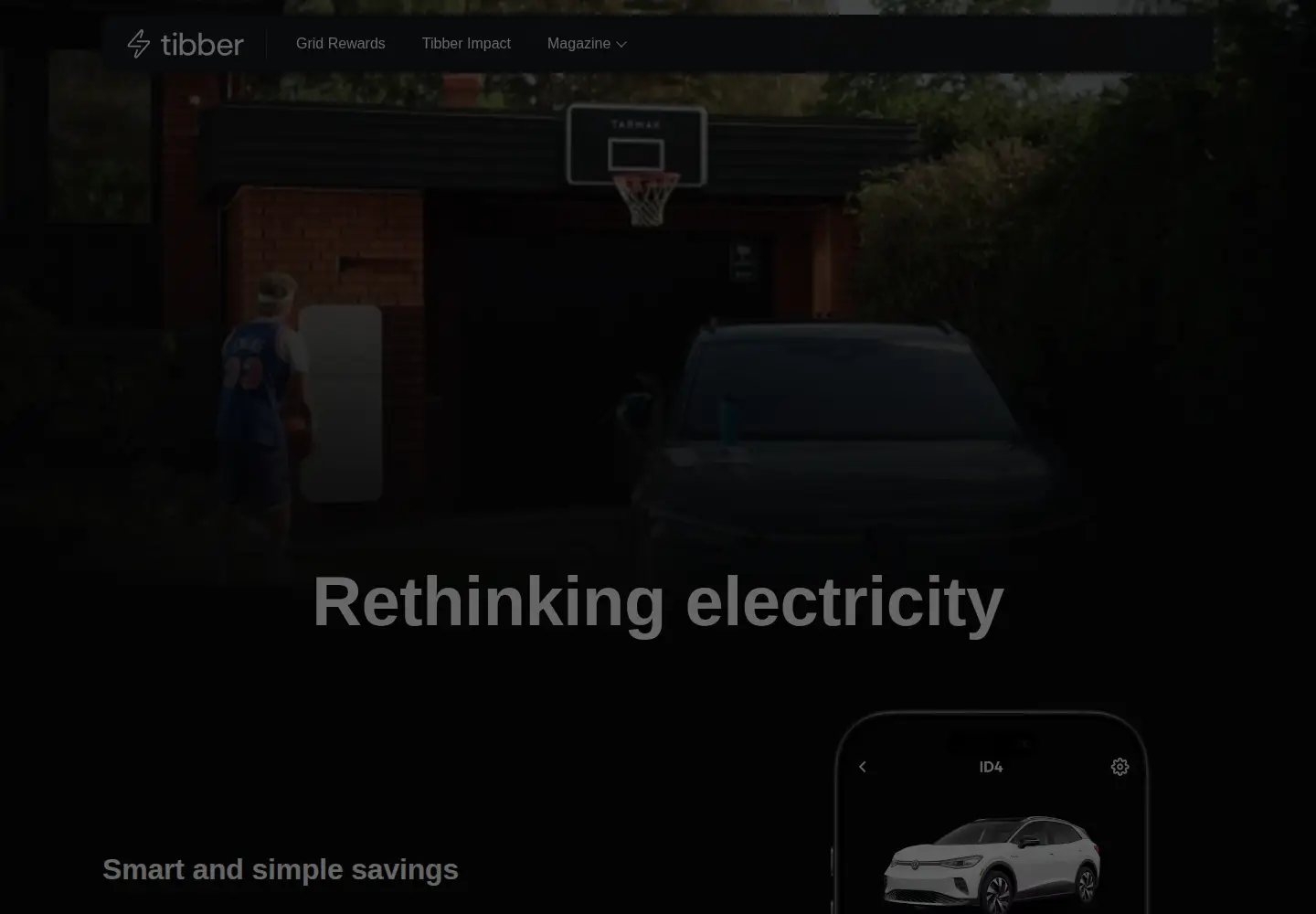 Screenshot of tibber.com
