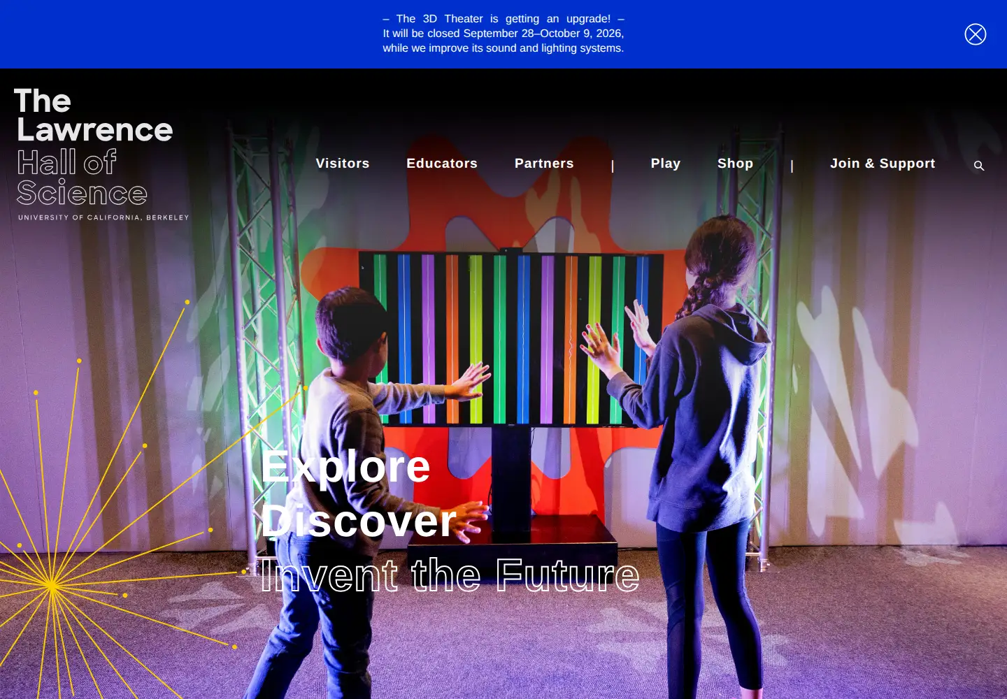Screenshot of lawrencehallofscience.org