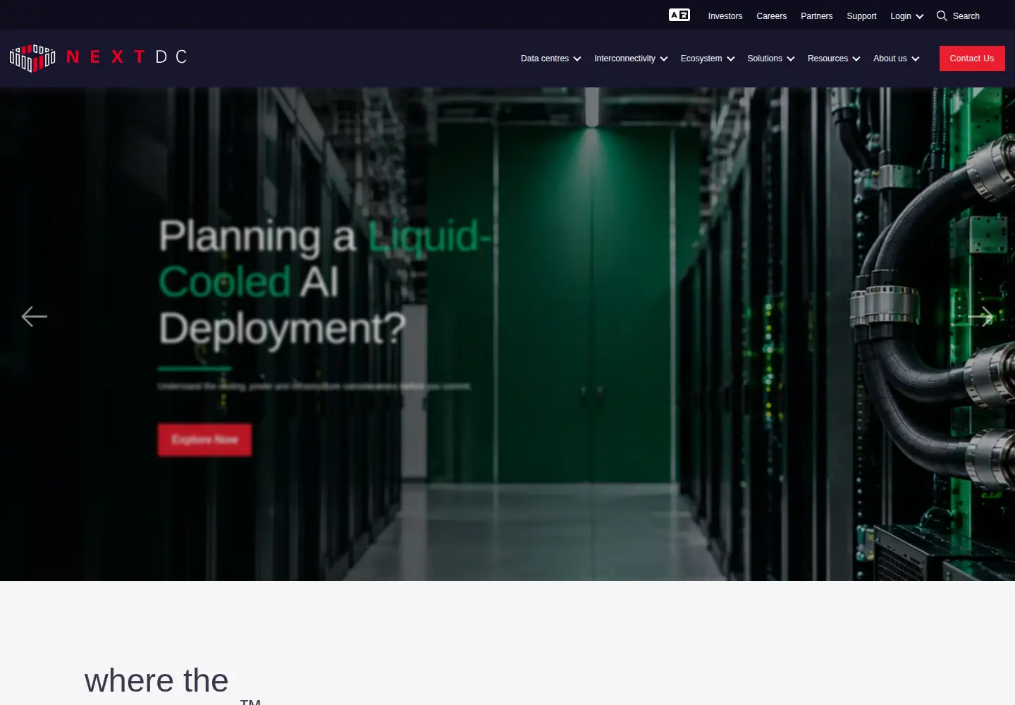 Screenshot of nextdc.com