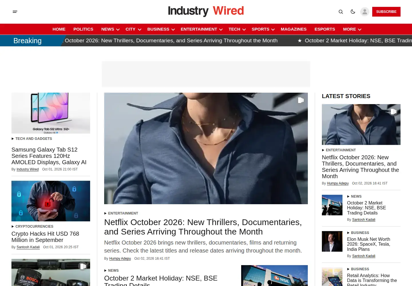 Screenshot of industrywired.com