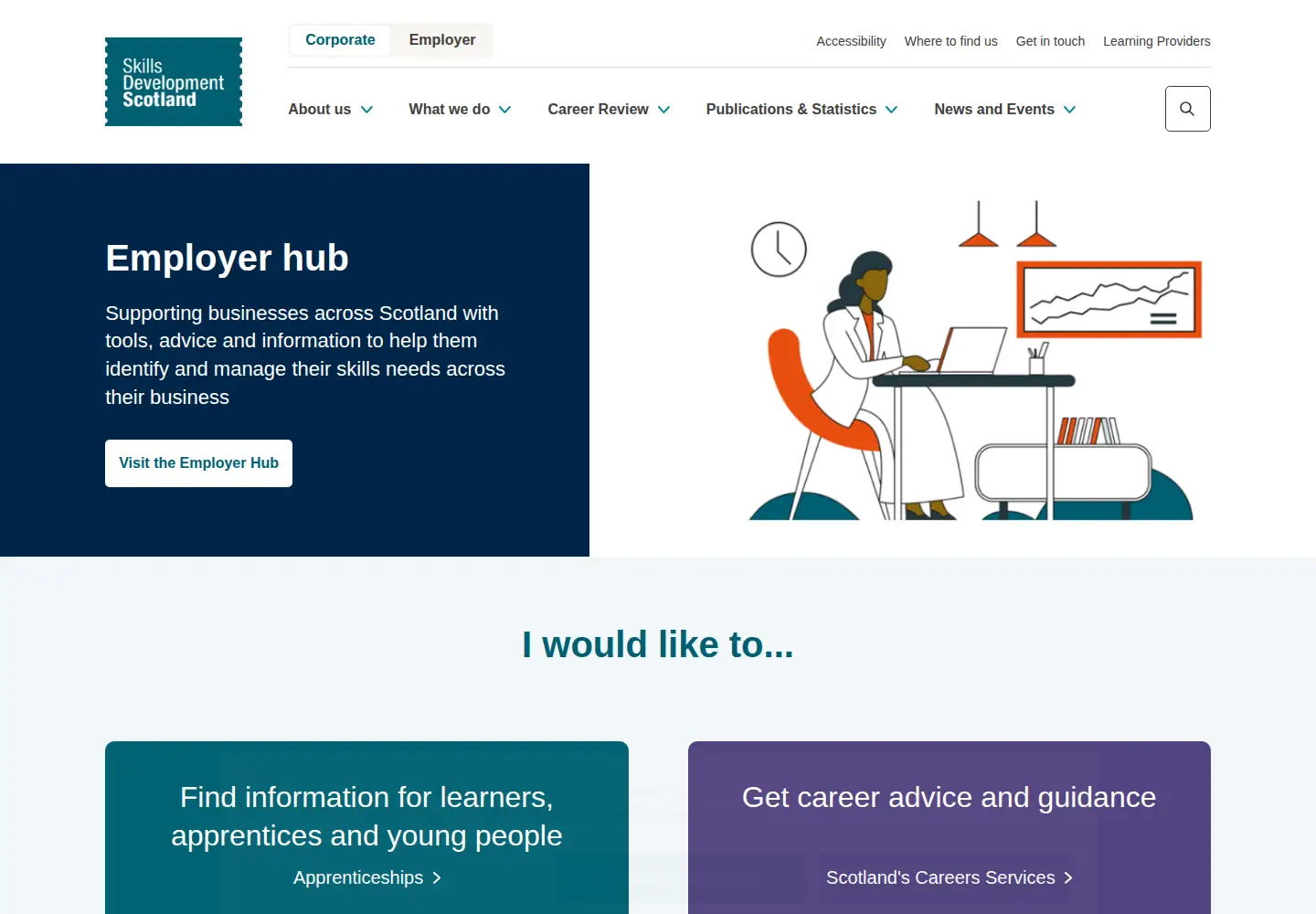 Screenshot of skillsdevelopmentscotland.co.uk