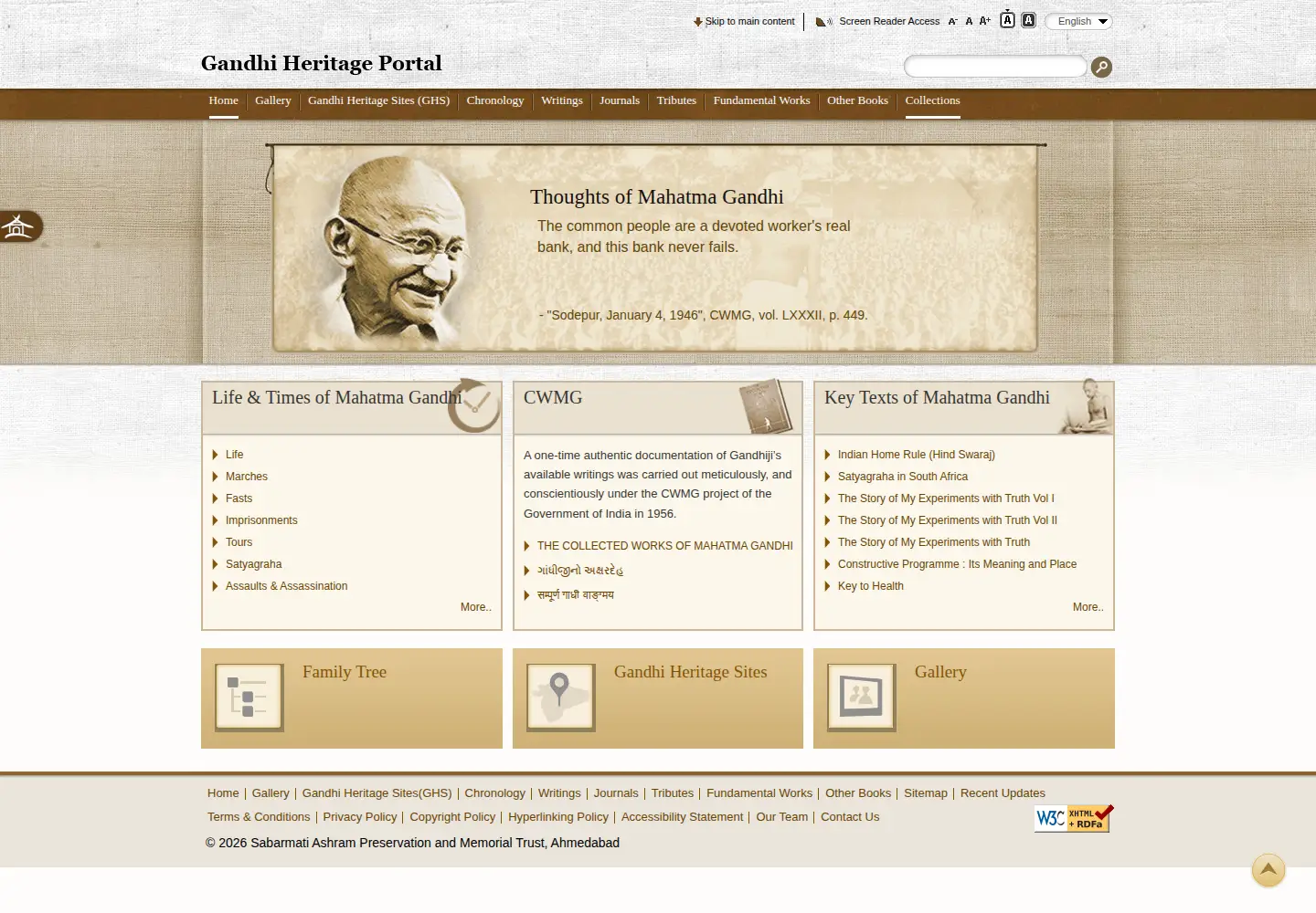 Screenshot of gandhiheritageportal.org