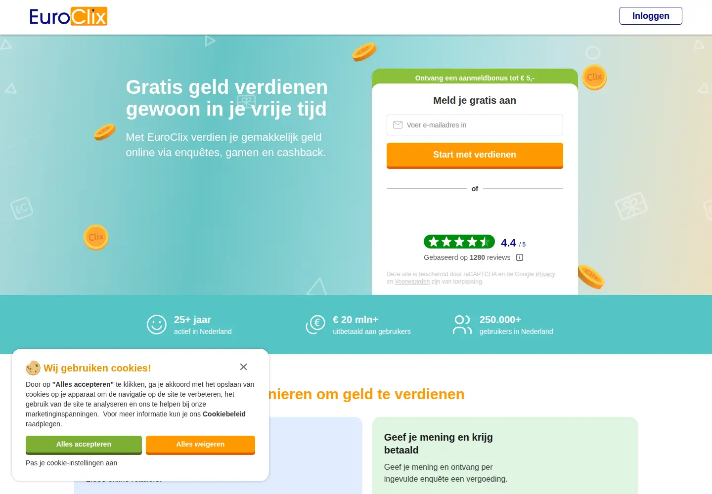 Screenshot of euroclix.nl