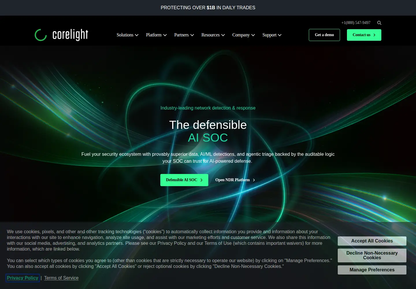 Screenshot of corelight.com