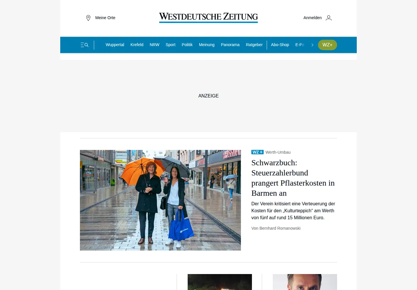 Screenshot of wz.de