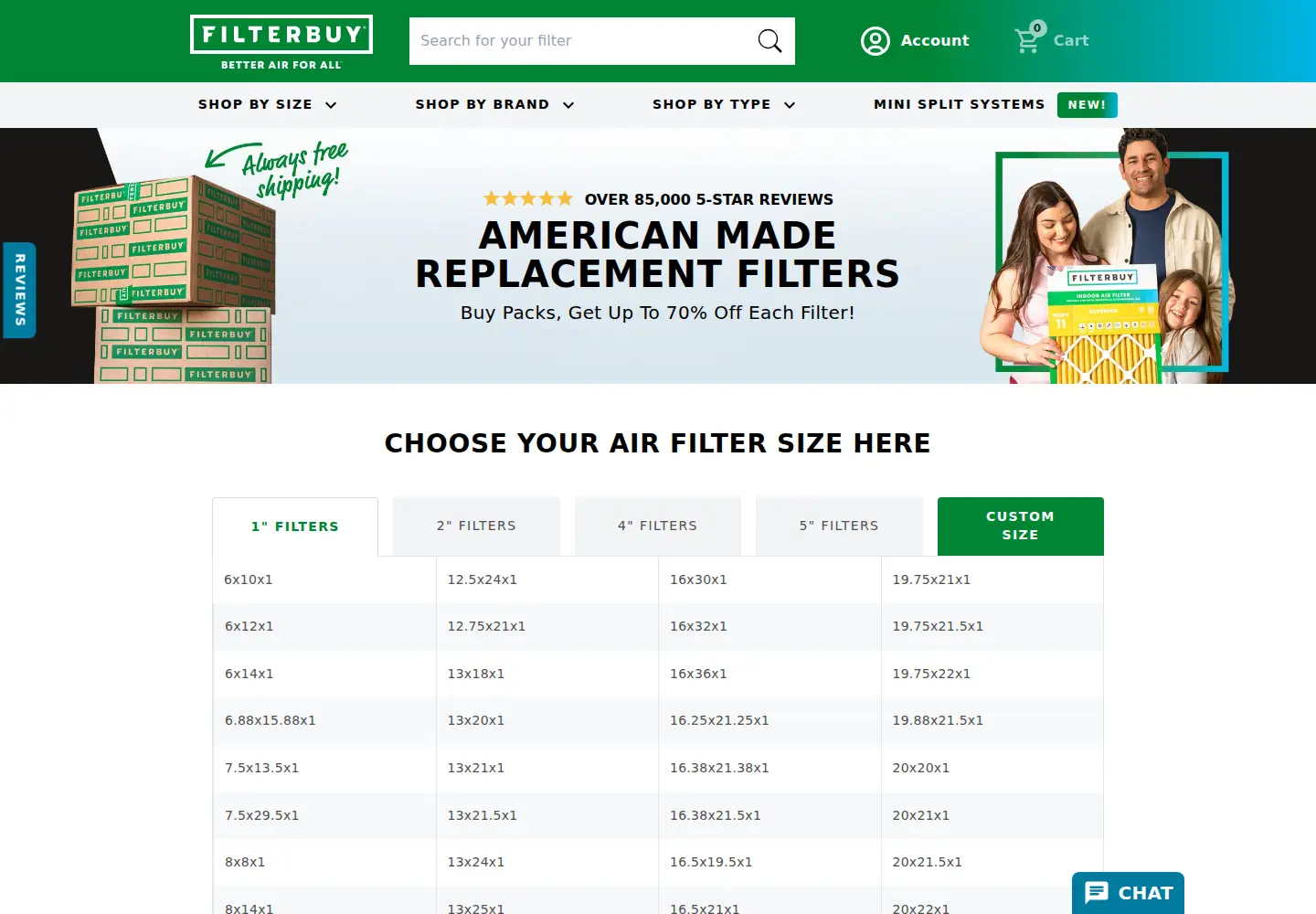 Captured homepage of filterbuy.com in the current scan