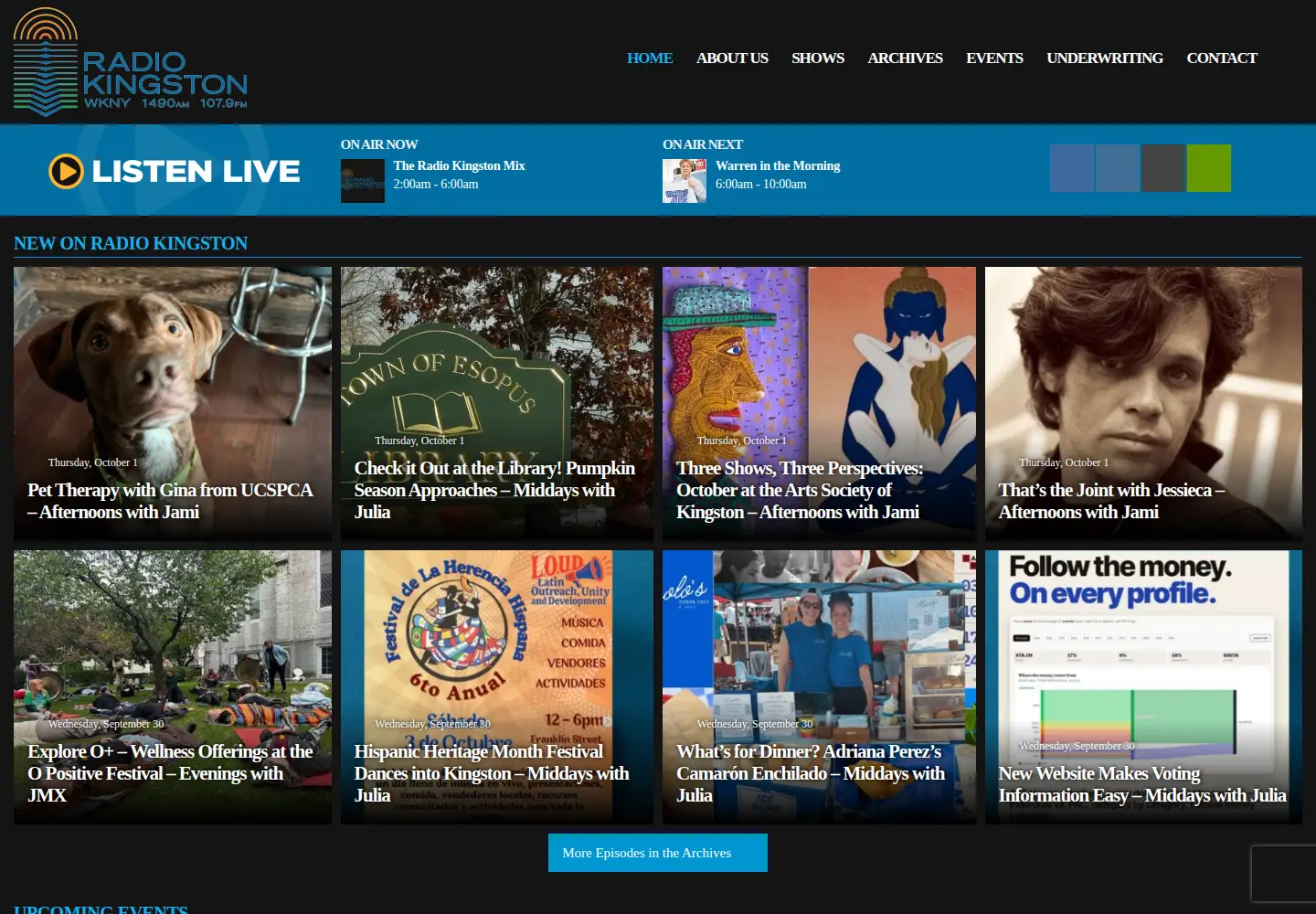 Captured homepage of radiokingston.org in the current scan