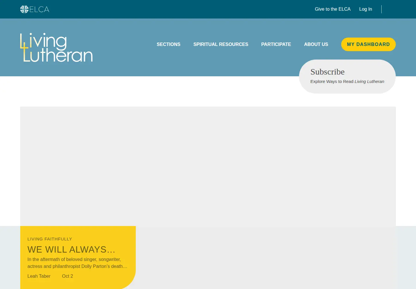 Screenshot of livinglutheran.org
