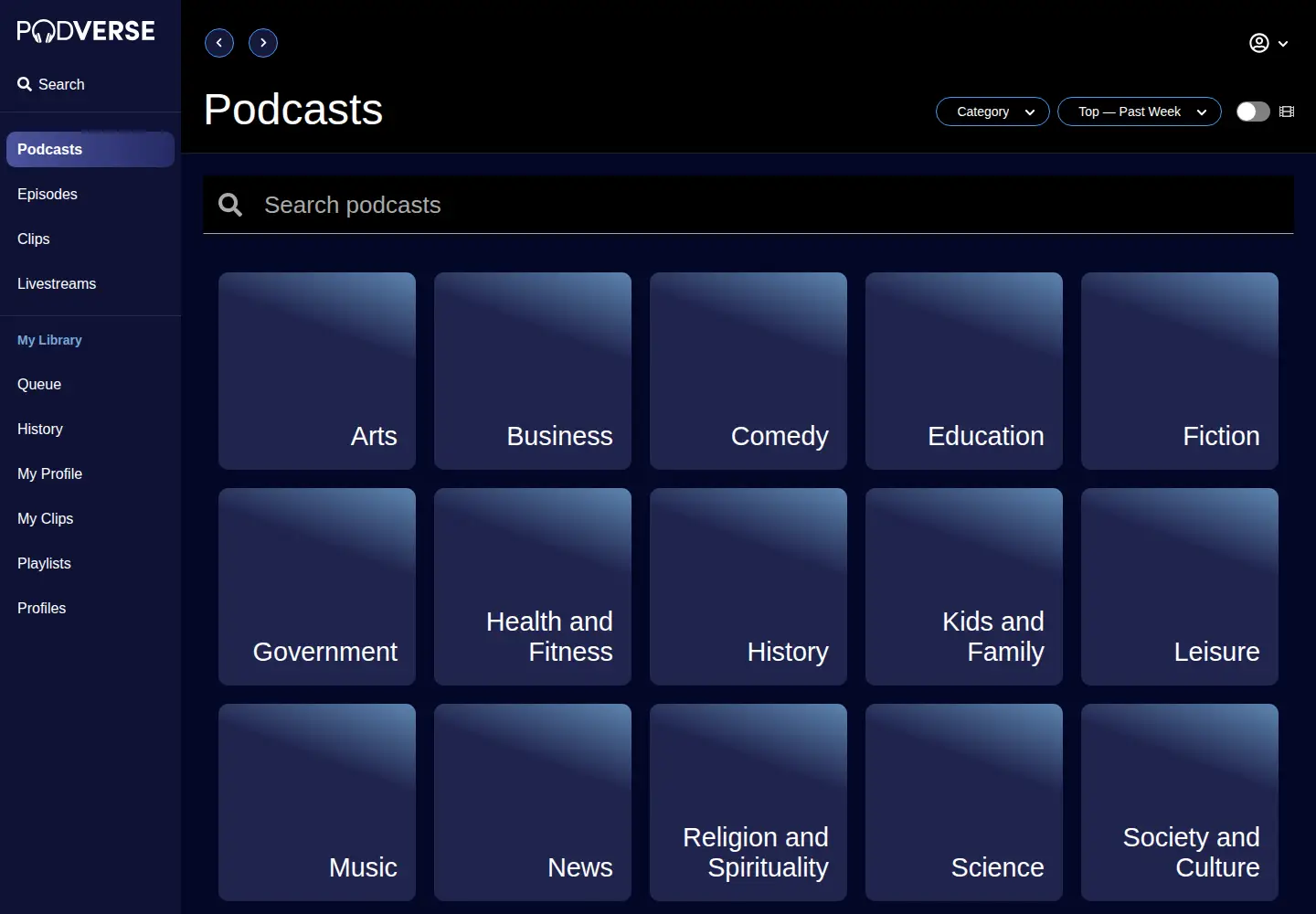 Screenshot of podverse.fm