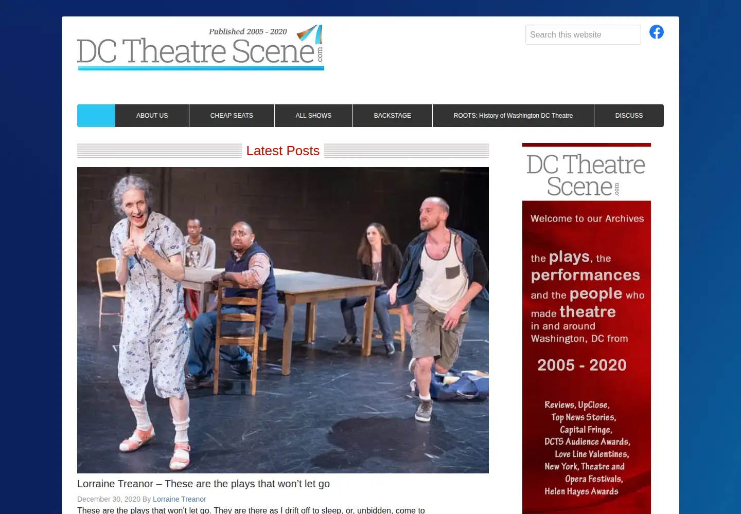 Screenshot of dctheatrescene.com