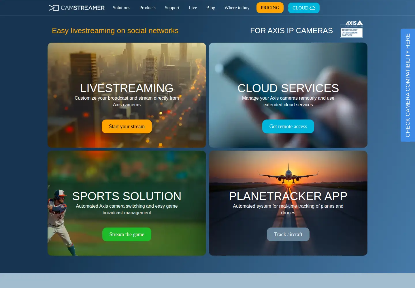 Screenshot of camstreamer.com