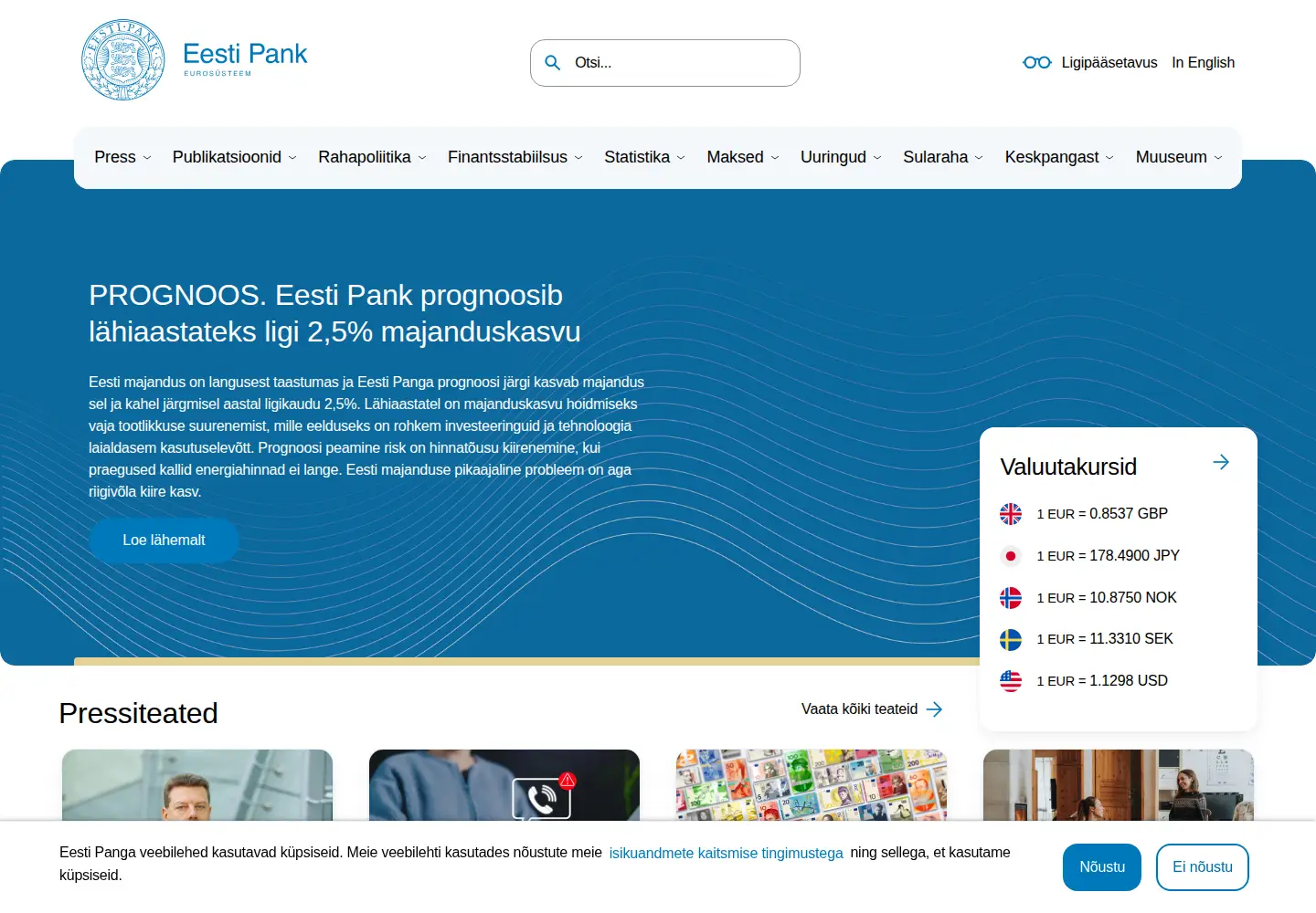 Screenshot of eestipank.ee
