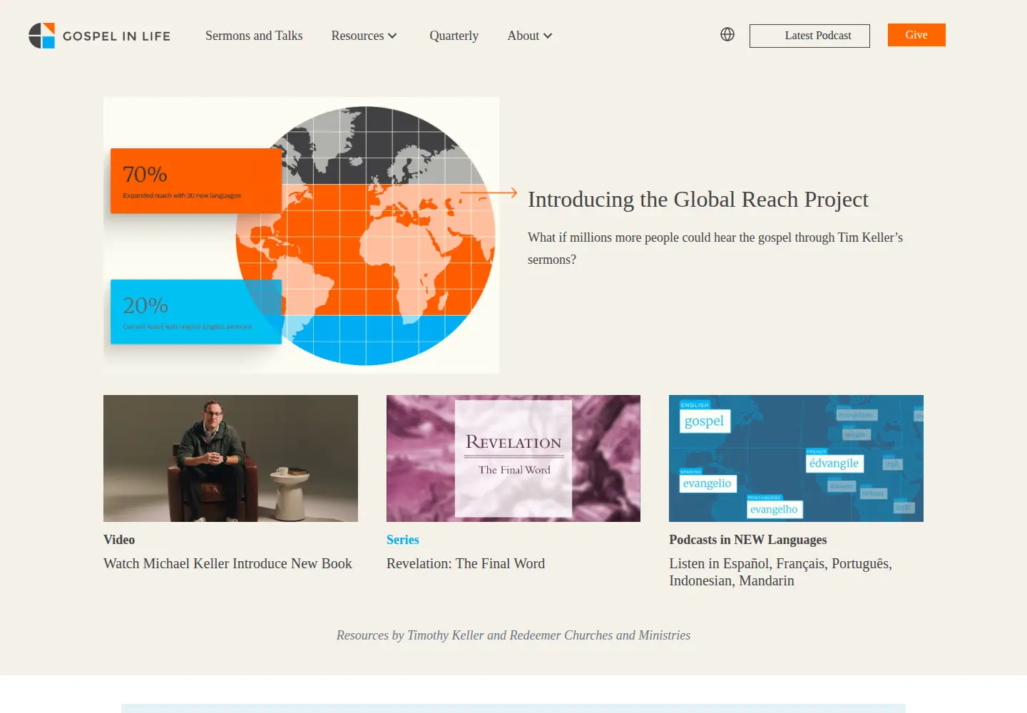 Screenshot of gospelinlife.com