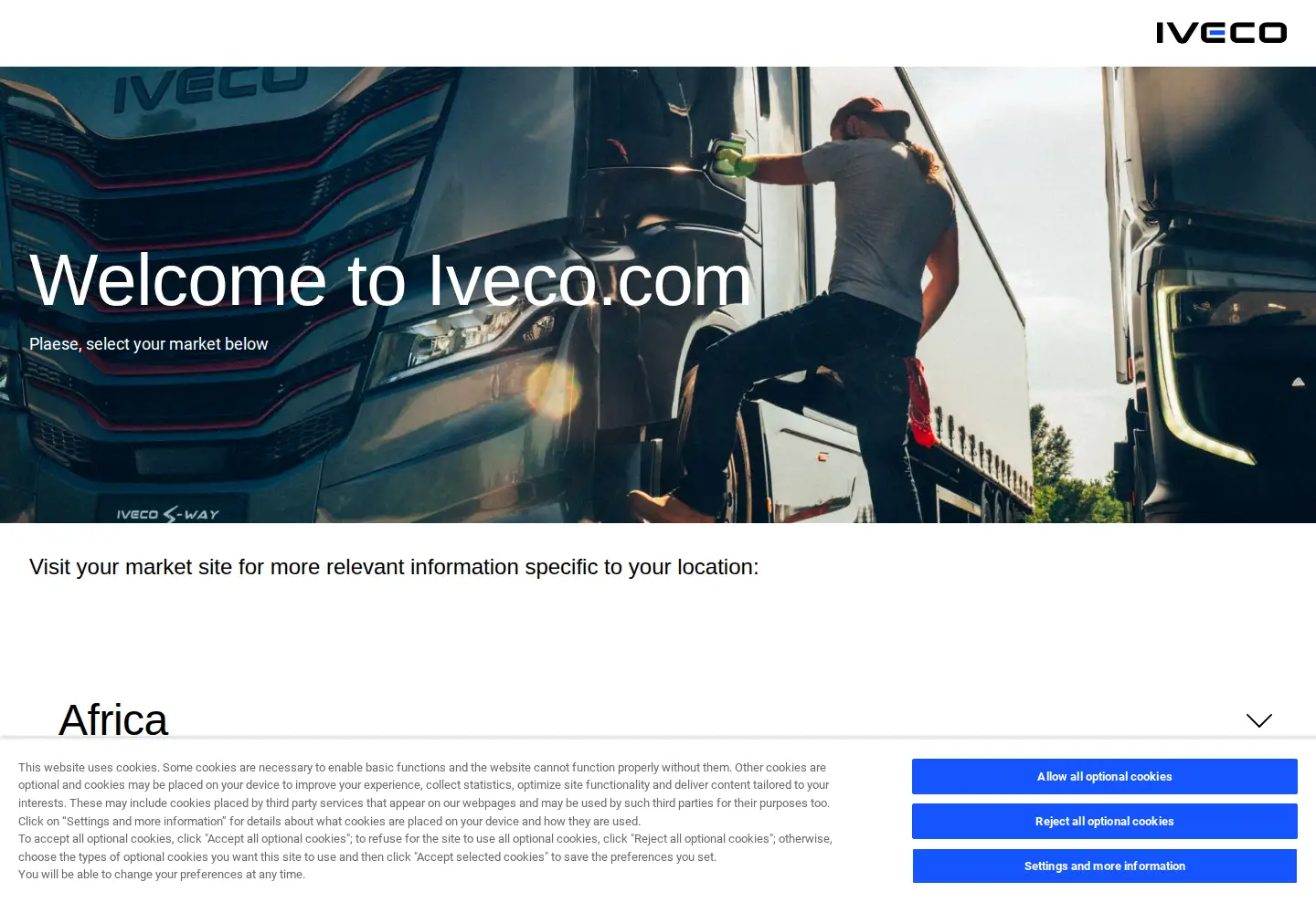Screenshot of iveco.com