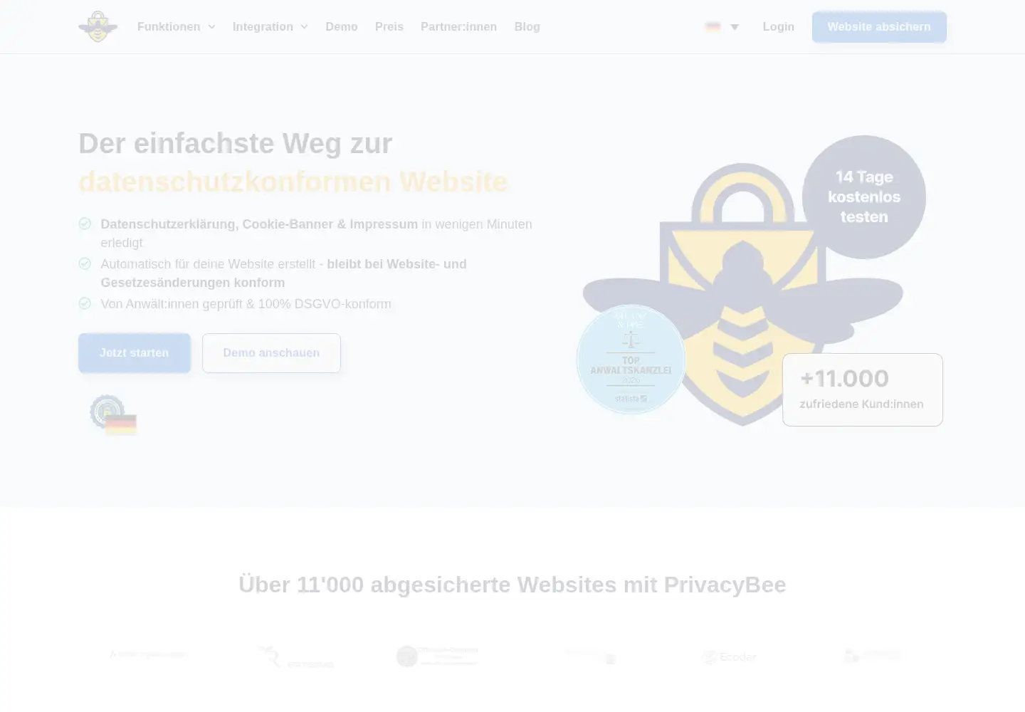 Screenshot of privacybee.io