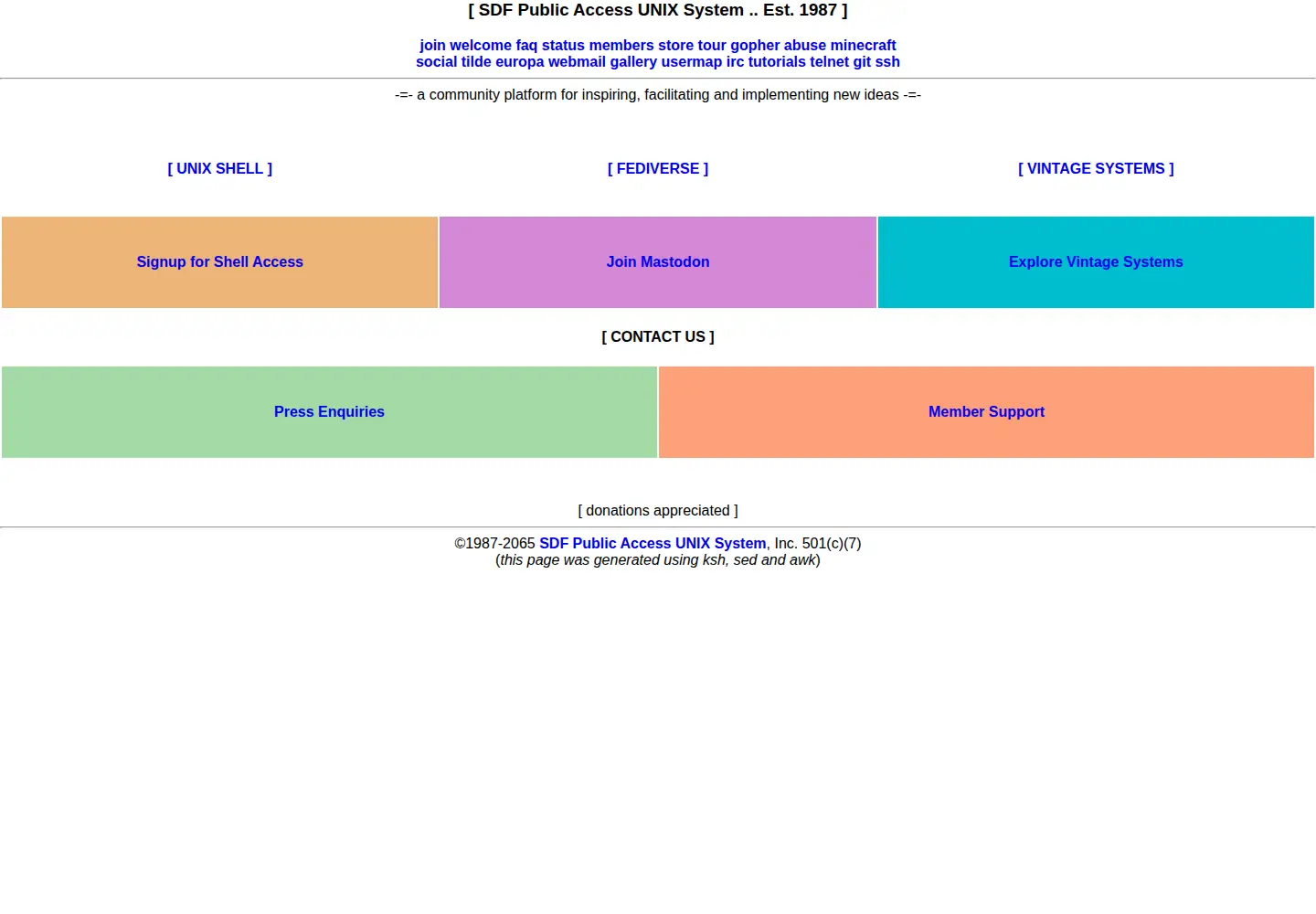 Screenshot of sdf.org