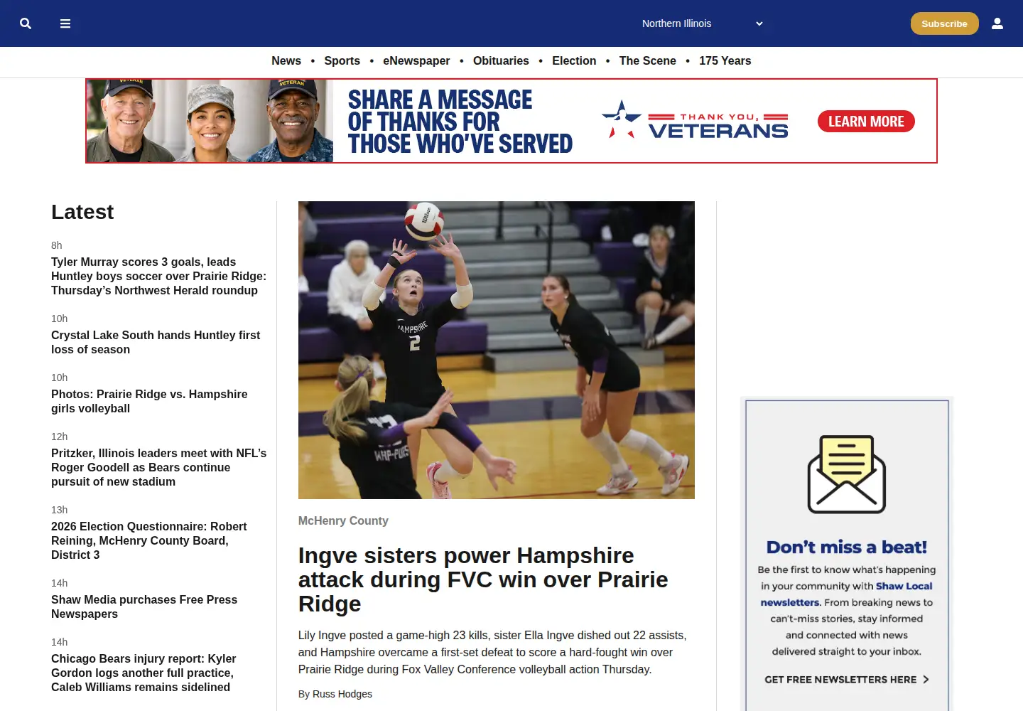 Screenshot of nwherald.com