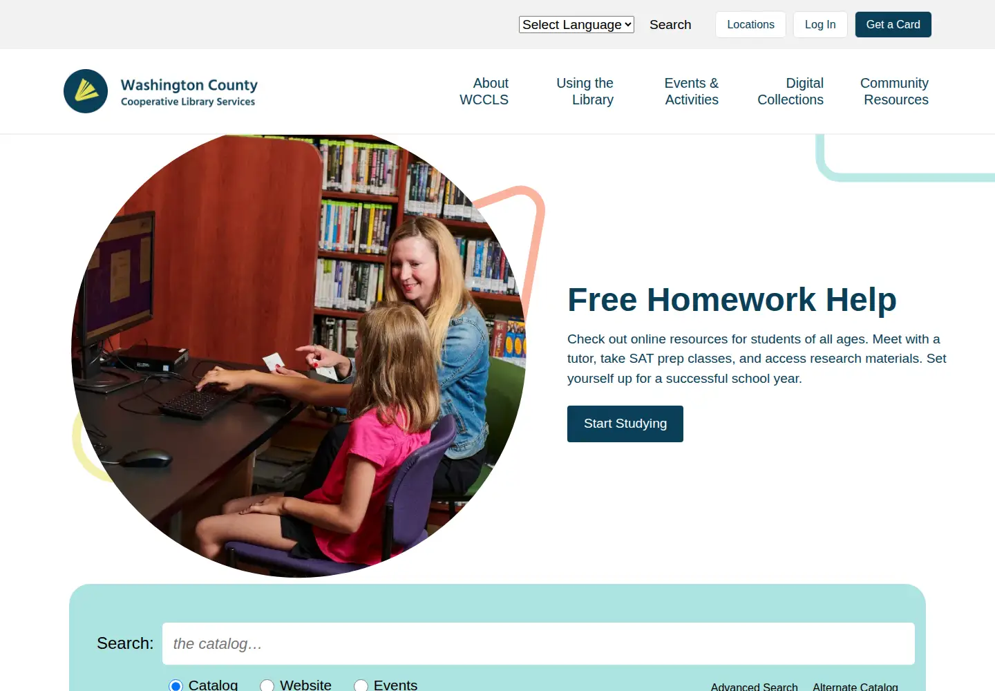 Screenshot of wccls.org