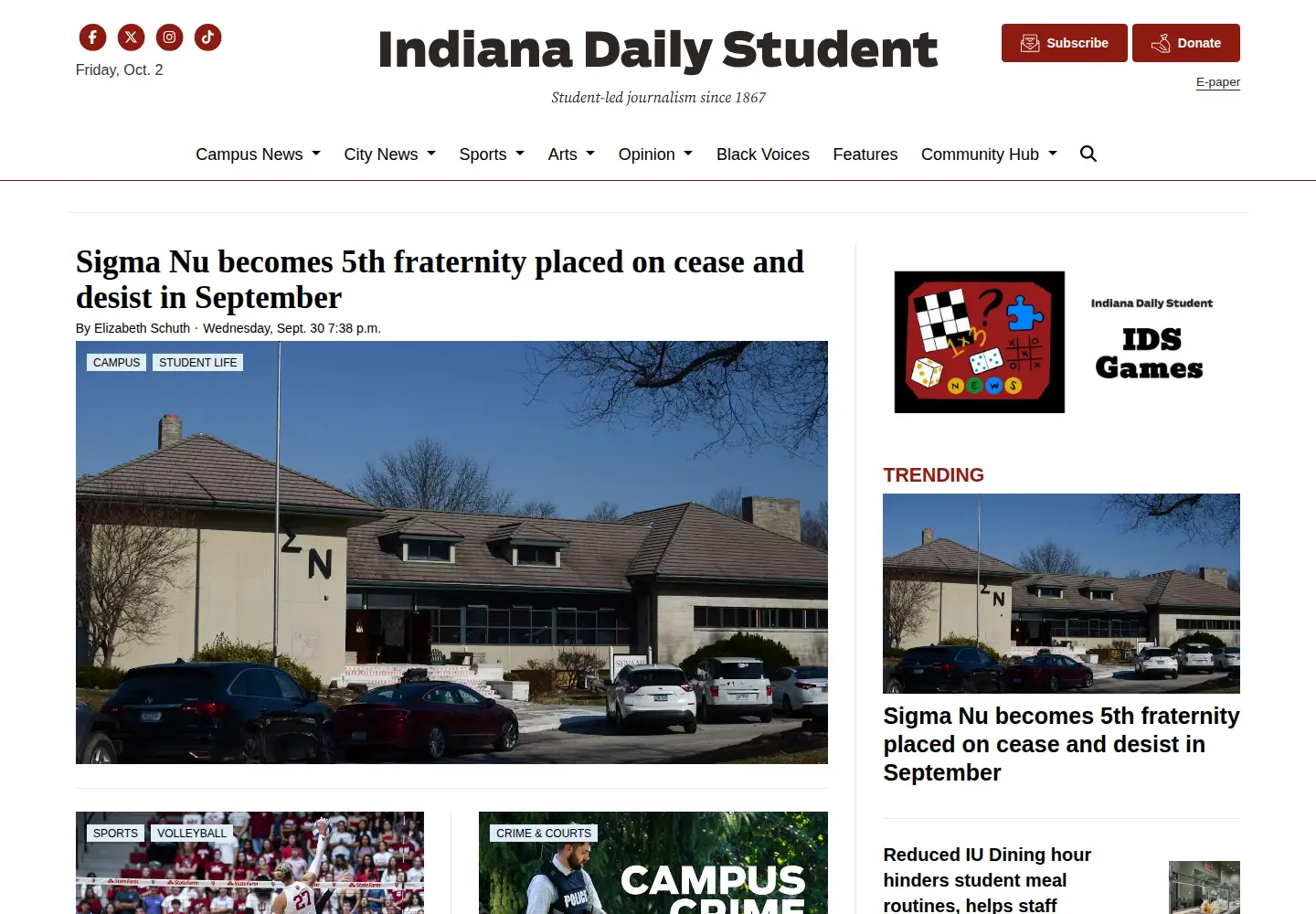 Screenshot of idsnews.com