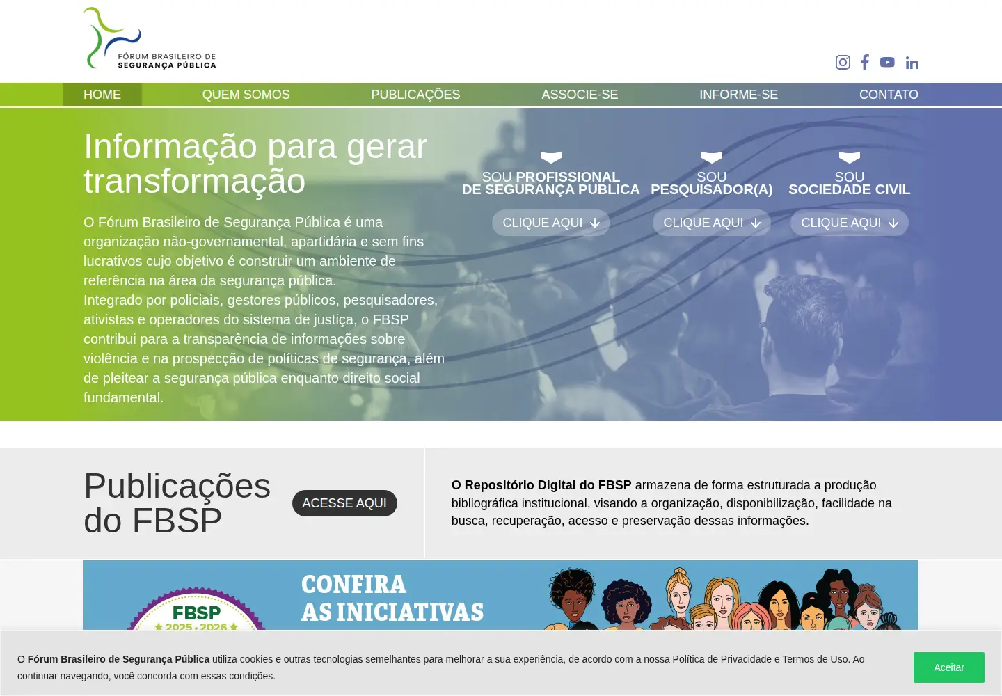 Screenshot of forumseguranca.org.br