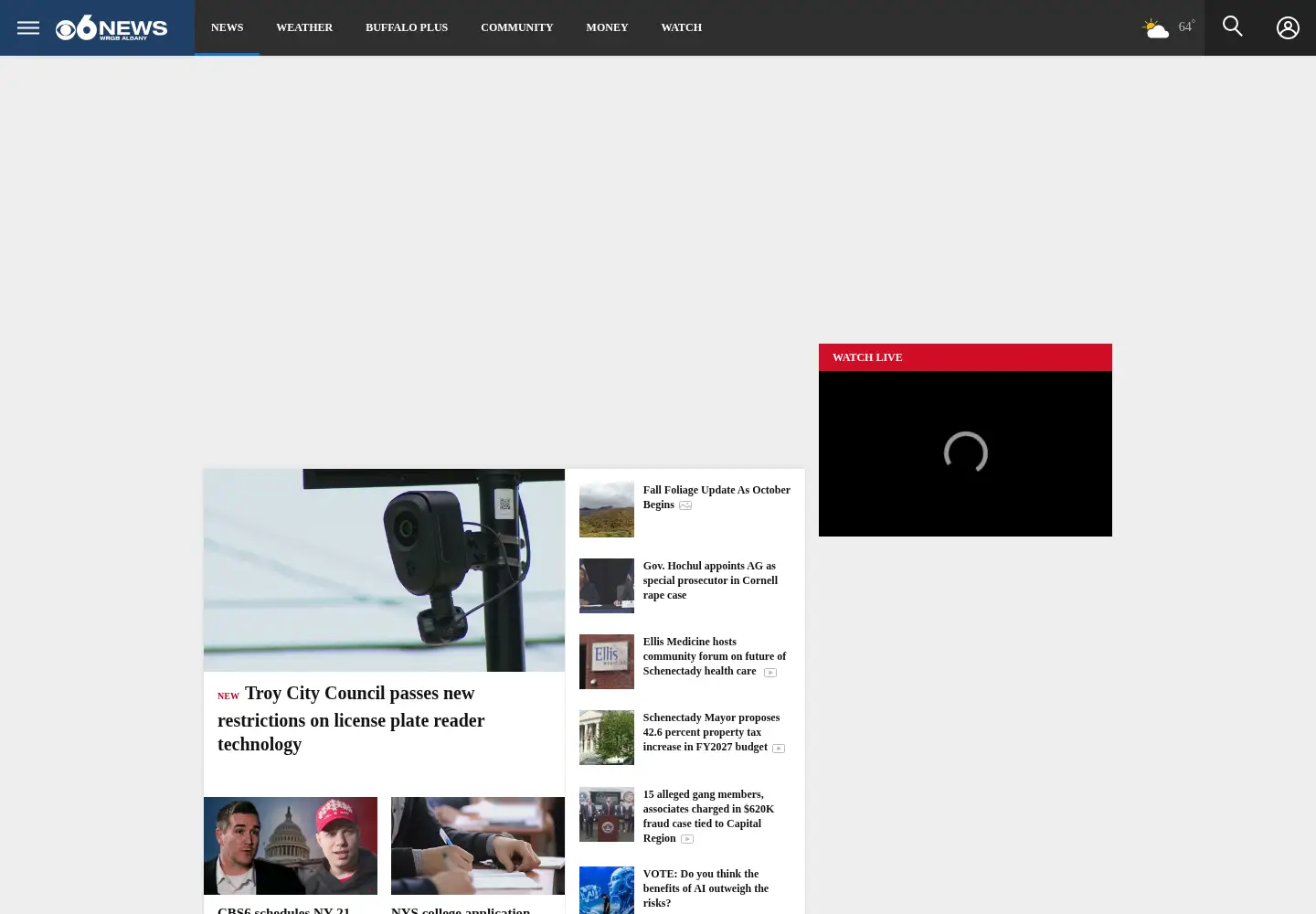 Screenshot of cbs6albany.com
